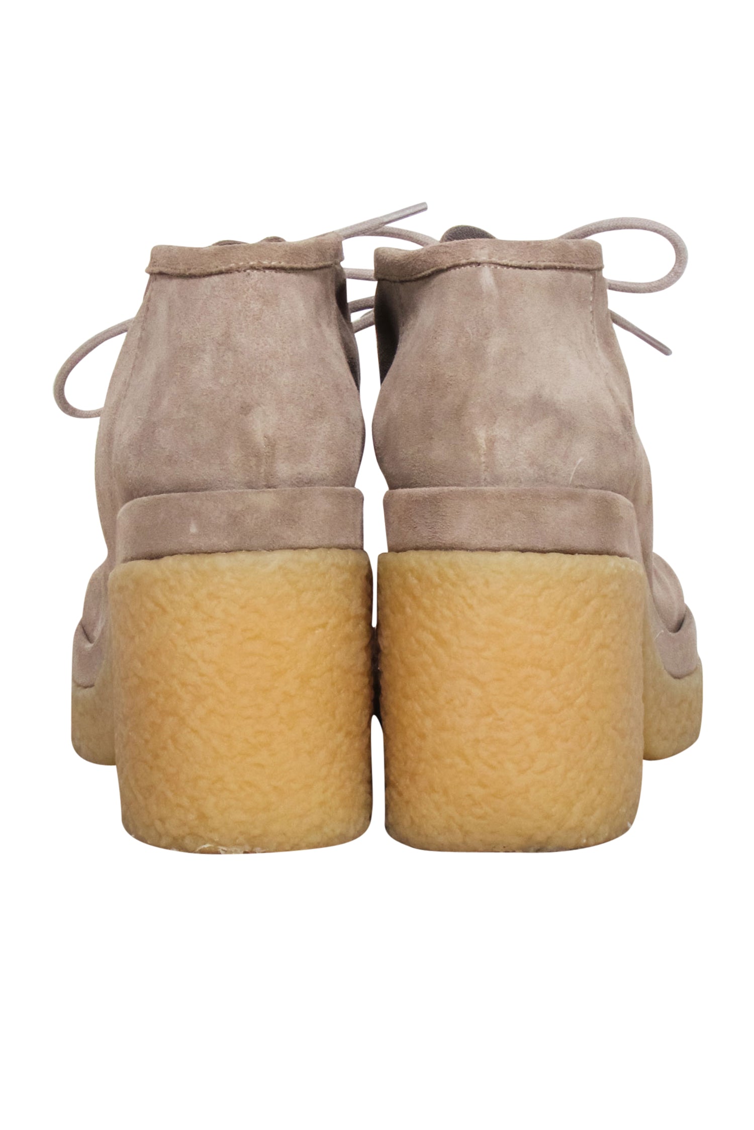 Chloe Beige Suede Platform Booties - Size 10: Fashion Forward!