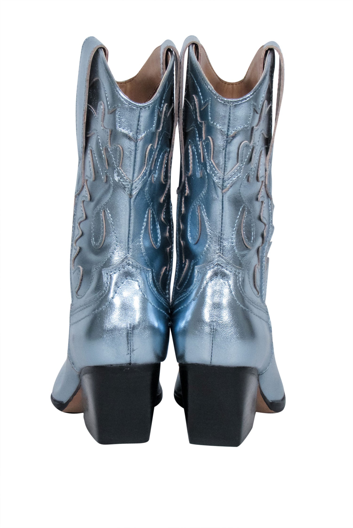 Dolce Vita Metallic Electric Blue Western Short Boots - Size 7.5