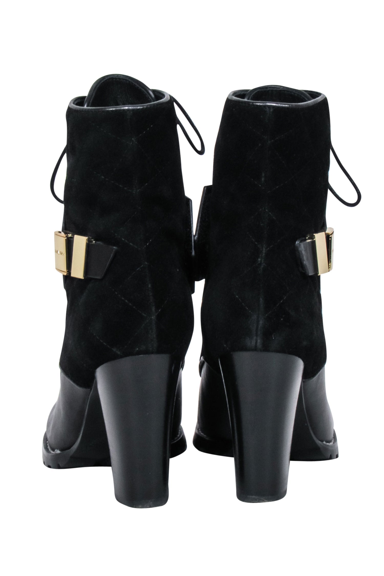 See by Chloe - Stunning Black Suede & Leather Short Boots, Size 7.5