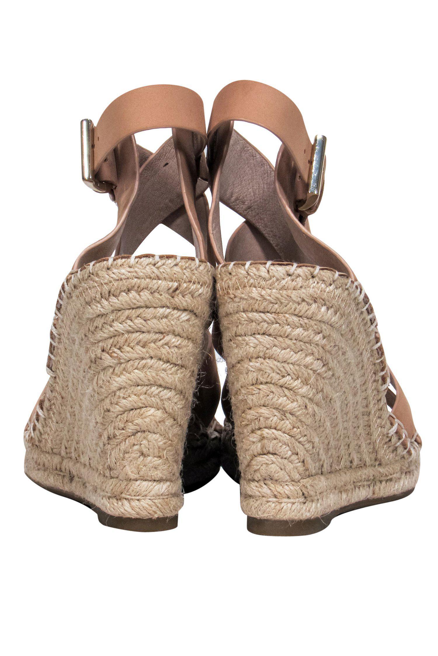 Joie's Beige Leather Strappy Espadrille Wedges - Size 9: Your Tropical Getaway Essential
