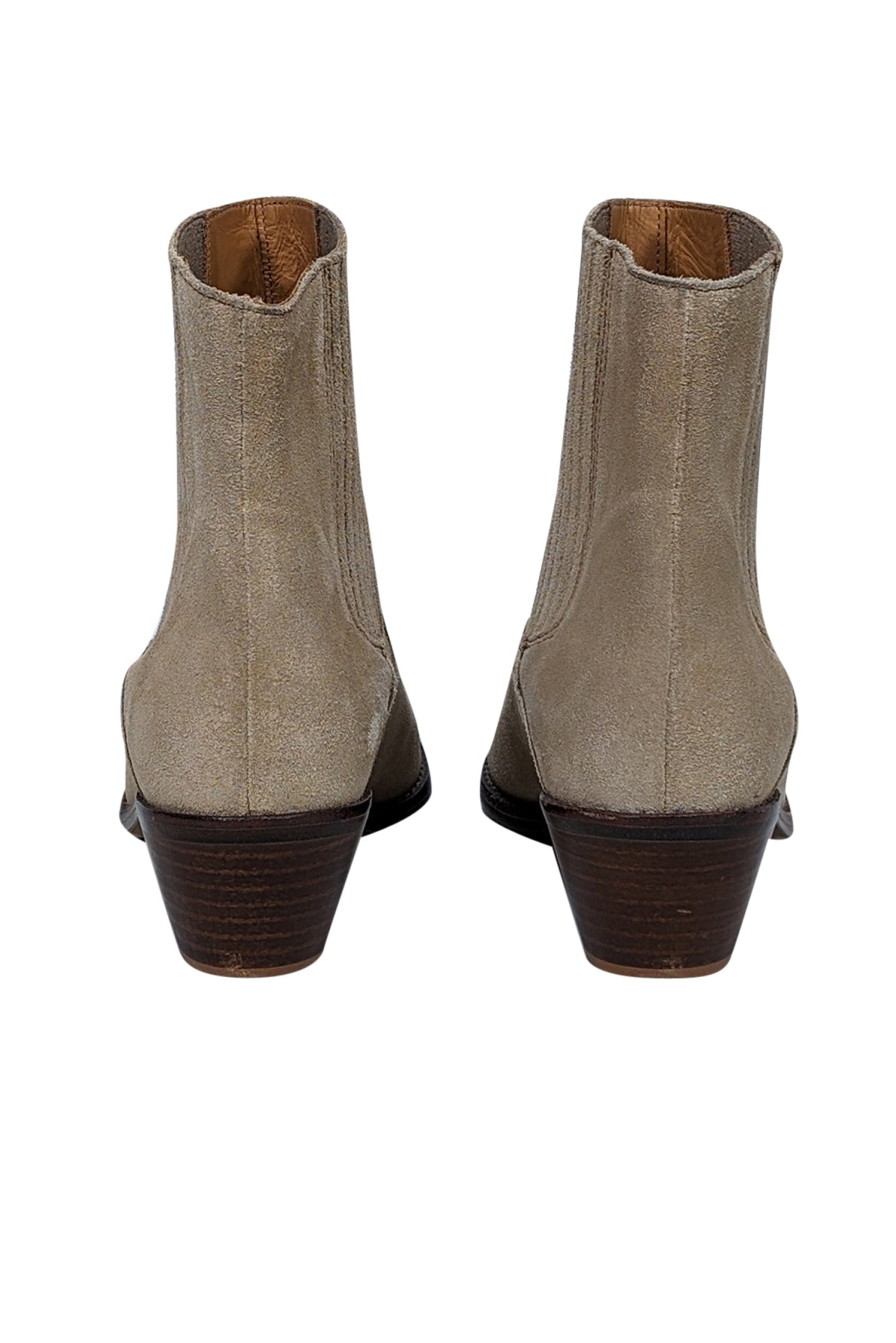 Zadig & Voltaire Beige Suede Western Short Boots - Size 8