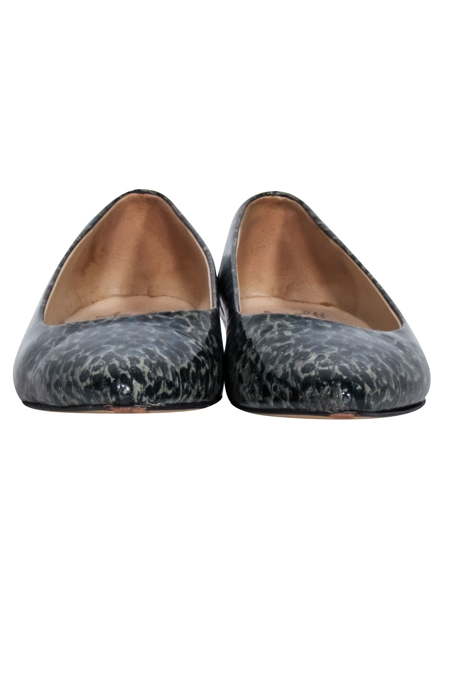 Rangoni's Amalfi Green & Black Print Patent Flats - Size 7