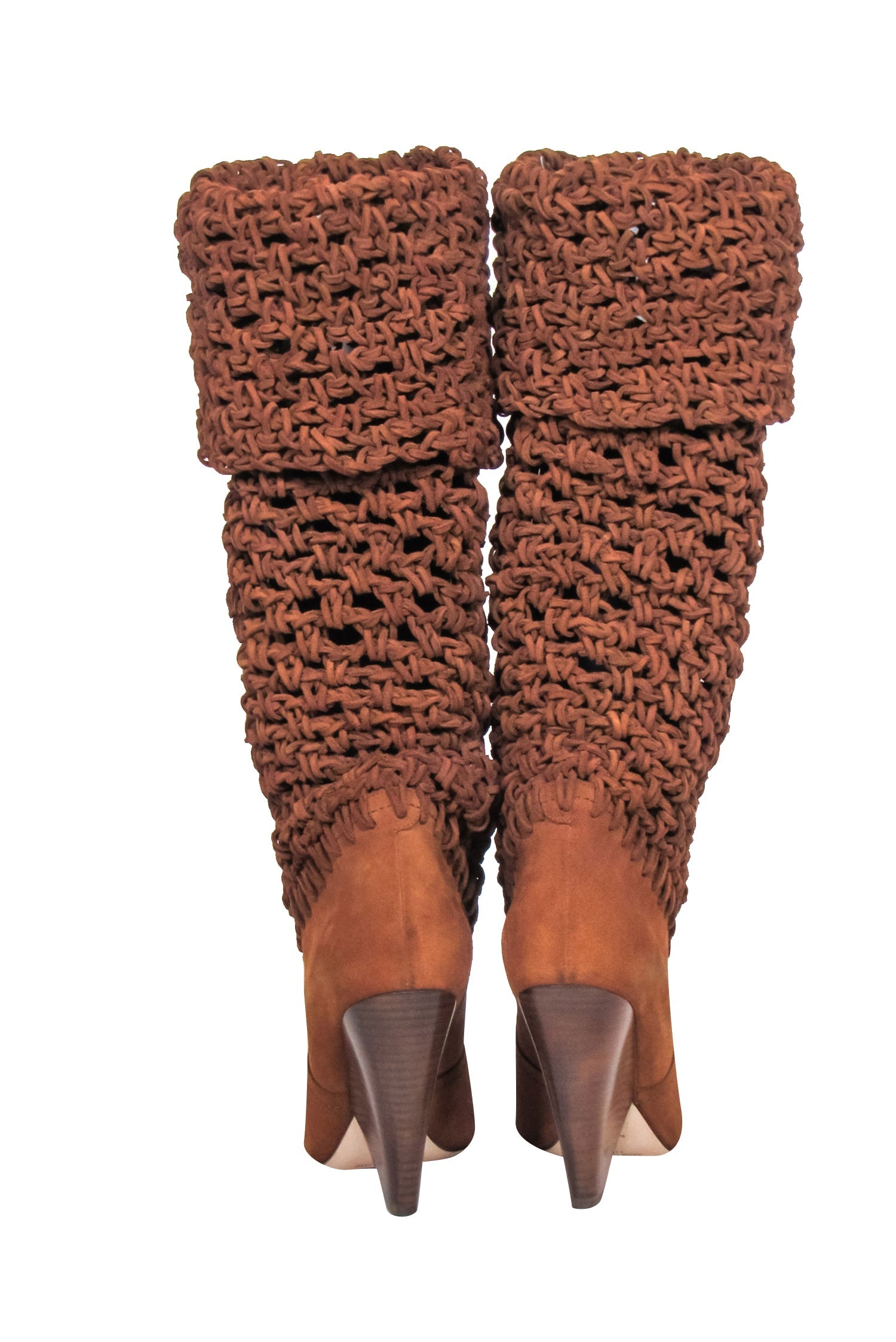 Yves Saint Laurent Tan Suede 'Soho Niki 105' Thigh - High Boots - Size 9