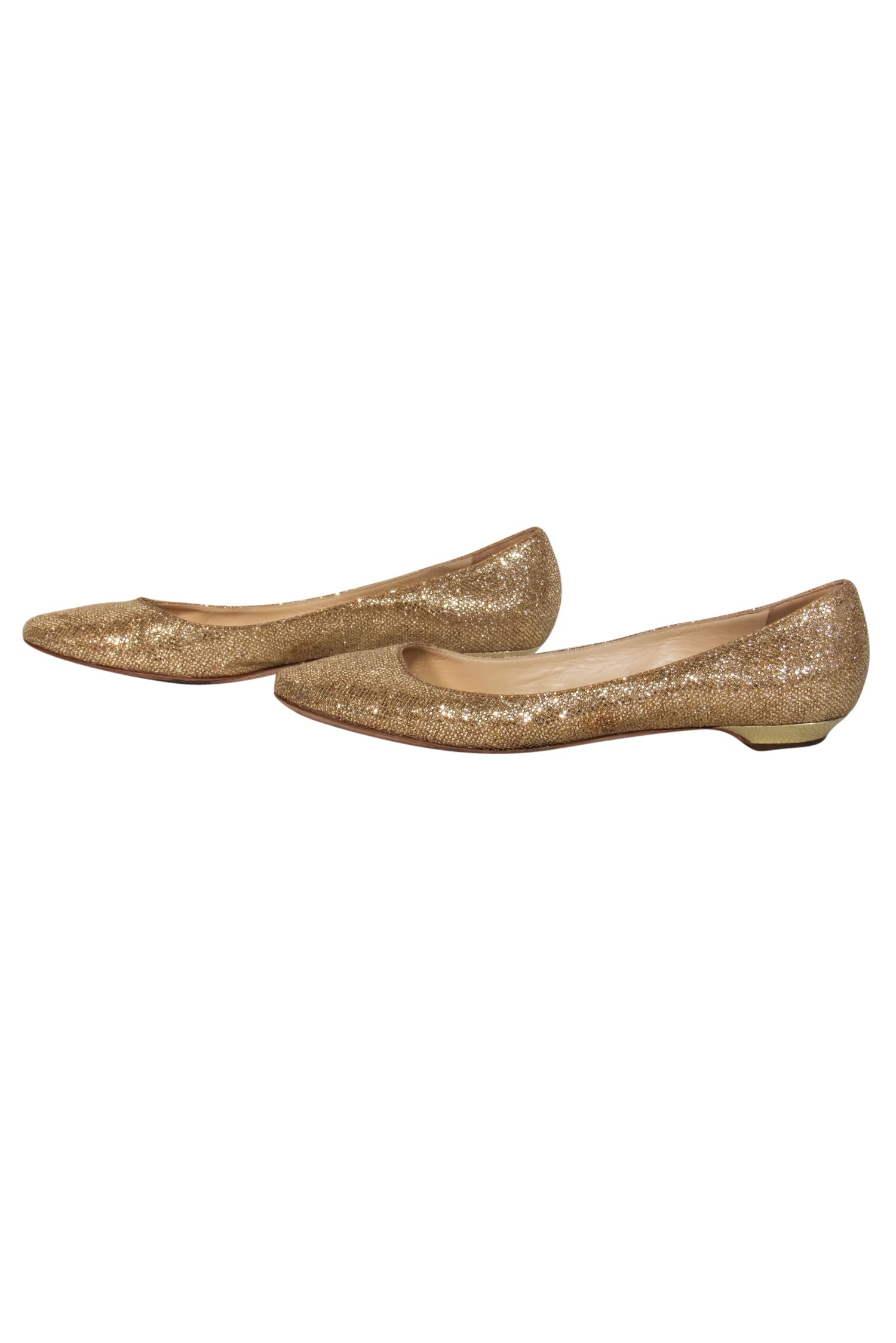 Jimmy Choo Gold Sparkly Flats - Size 12 - Glam Up Your Look!