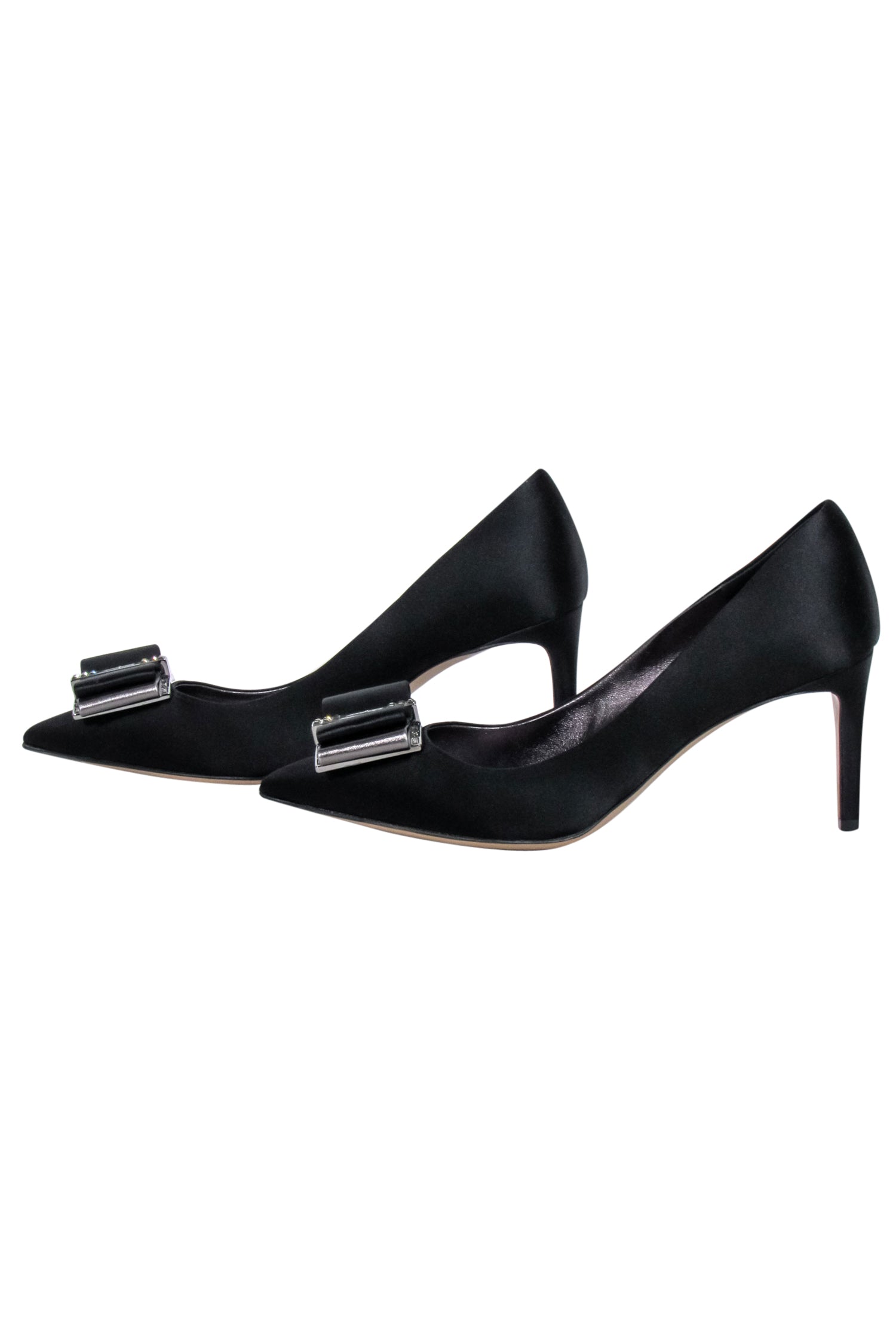 Ferragamo Black Satin Bow Toe Pumps - Size 8: Chic Party Must - Haves