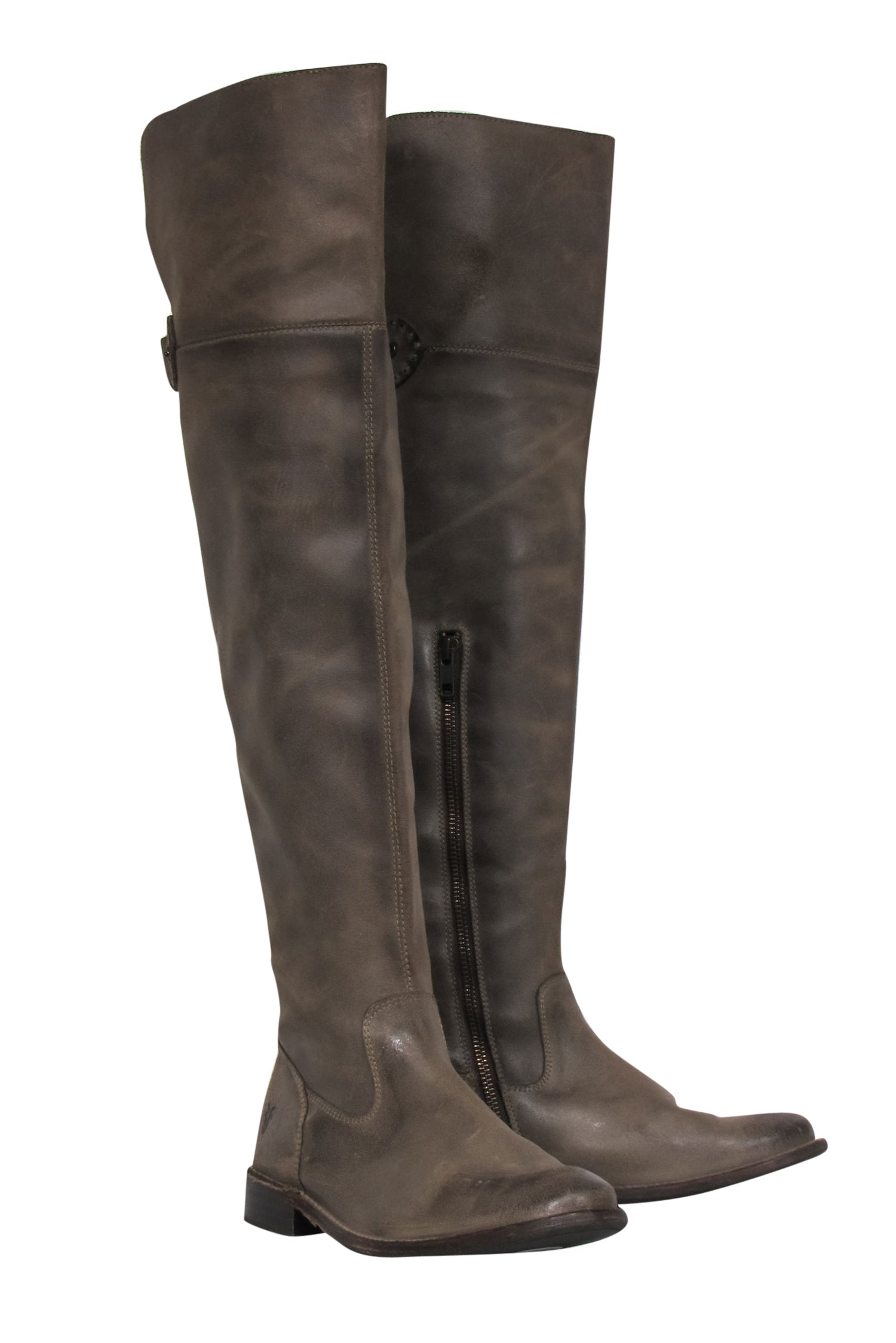 Frye Light Olive Leather Over-the-Knee Boots - Size 7.5