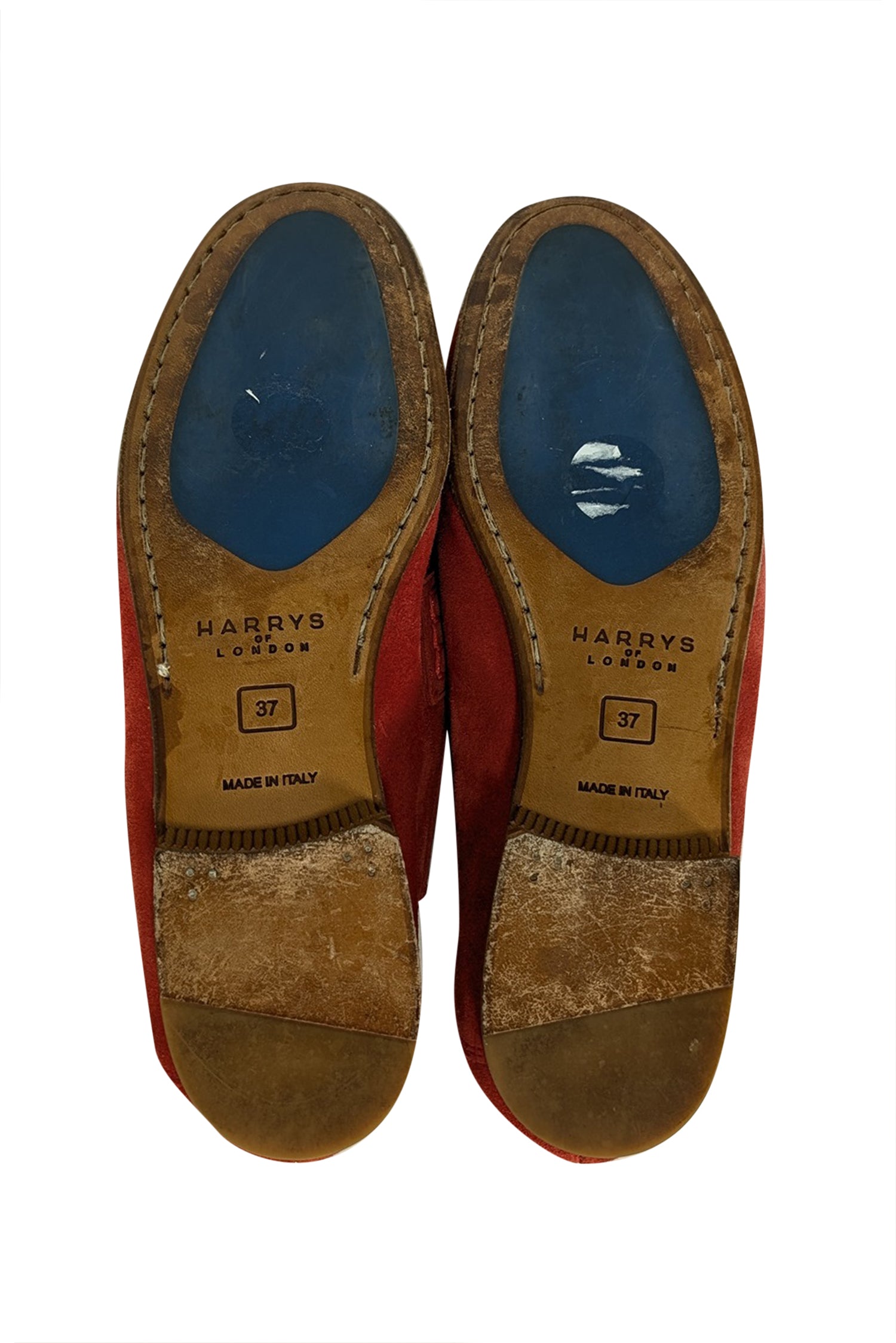 Harrys of London - Stunning Red Suede Loafers, Size 7