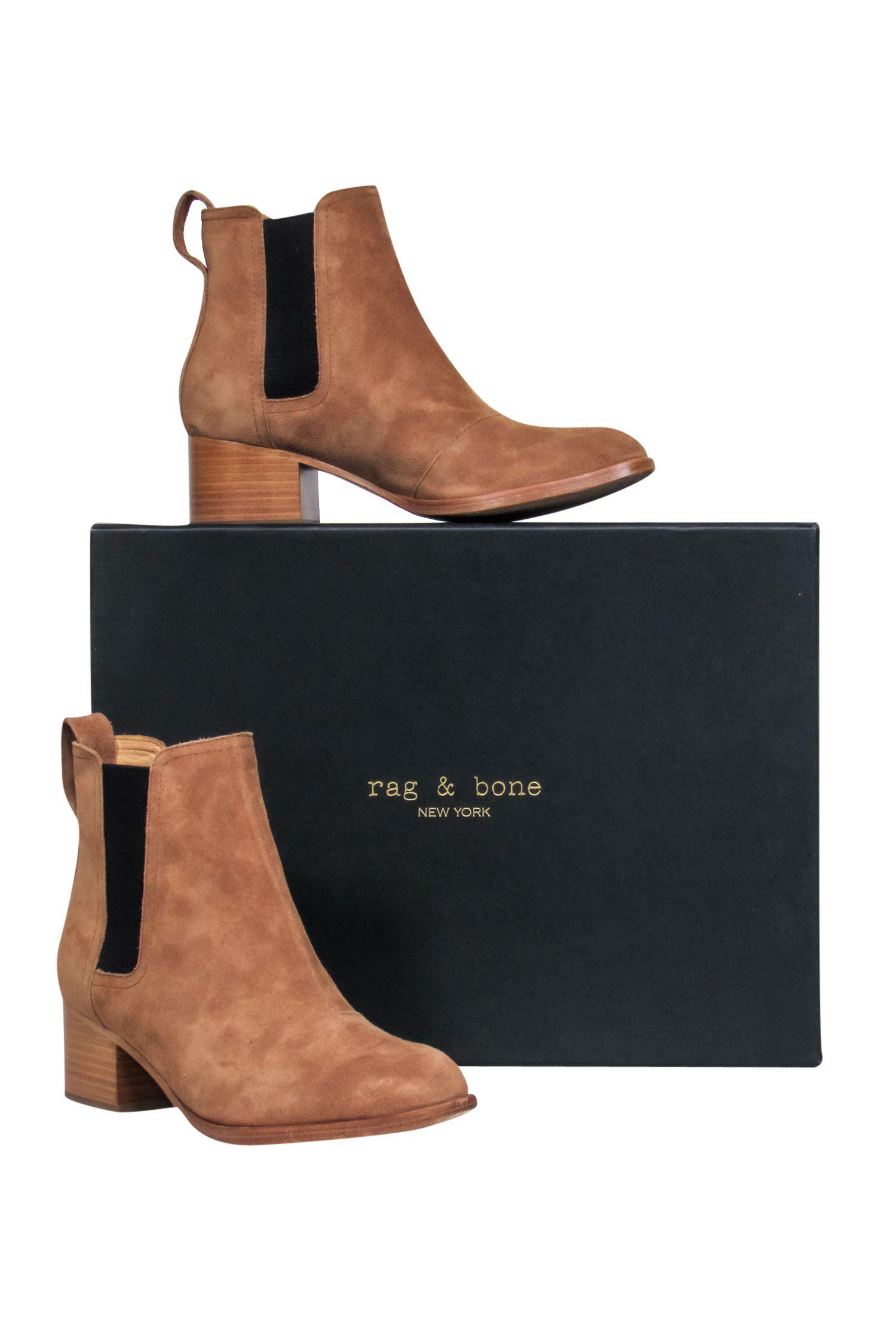 Rag & Bone Camel Suede Heeled Booties - Size 5: Fall Fashion Must-Have!