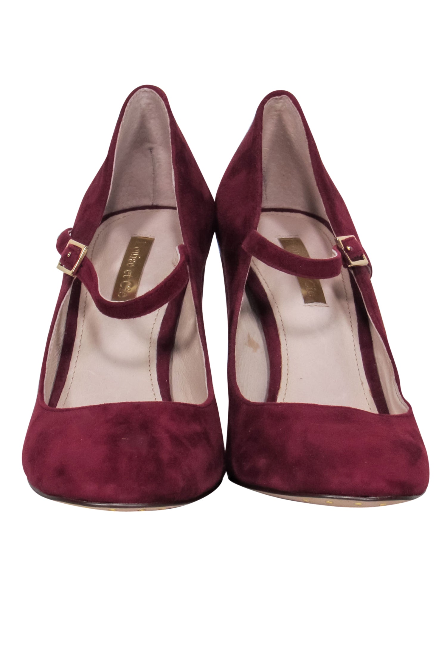 Louise et Cie - Stunning Oxblood Suede Mary Jane Block Heels in Size 7