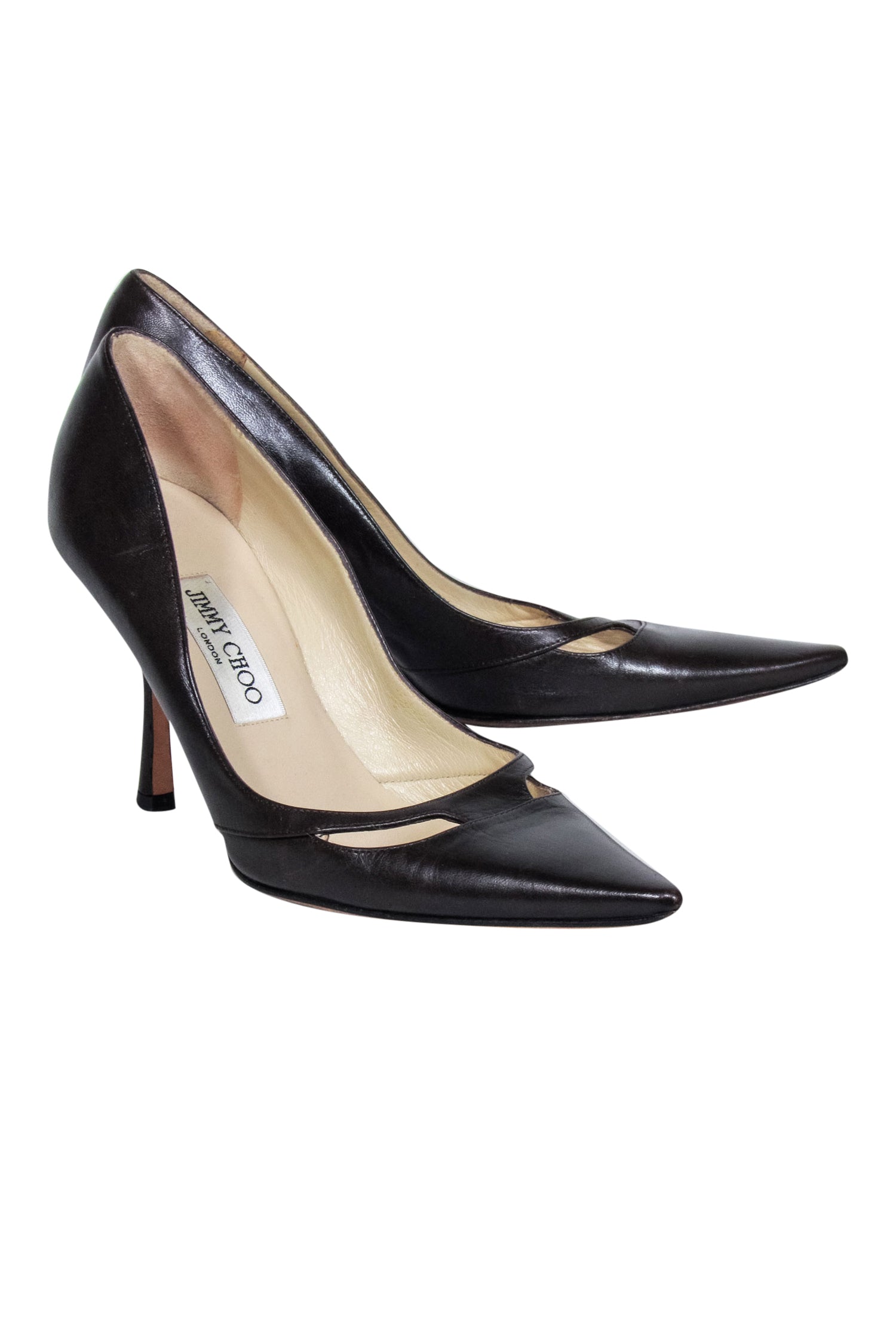 Jimmy Choo Espresso Brown Pointed-Toe Pumps - Size 8.5: Elevate Your Style!