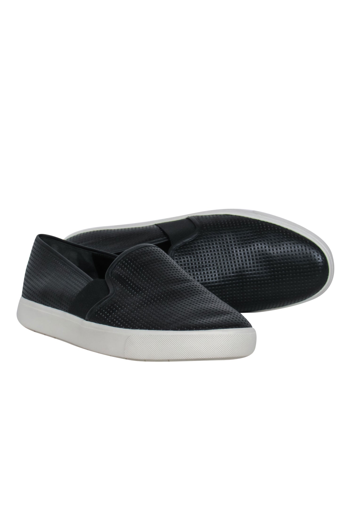 Vince Black Perforated Leather Low-Top Sneakers - Size 9: Elevate Your Style!
