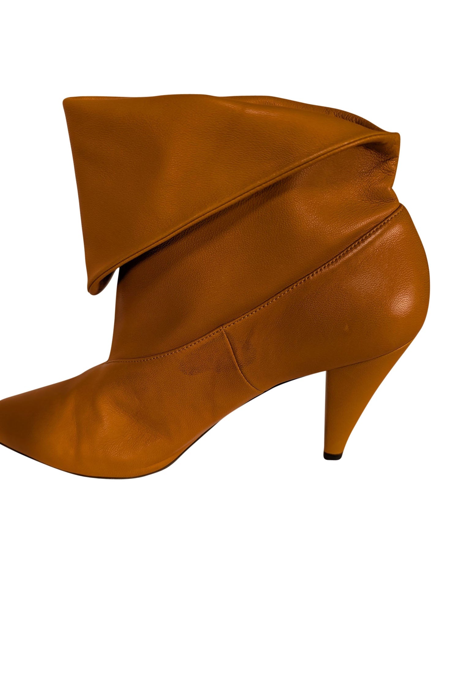Givenchy Tan Leather Fold-Over Short Boots - Size 7.5