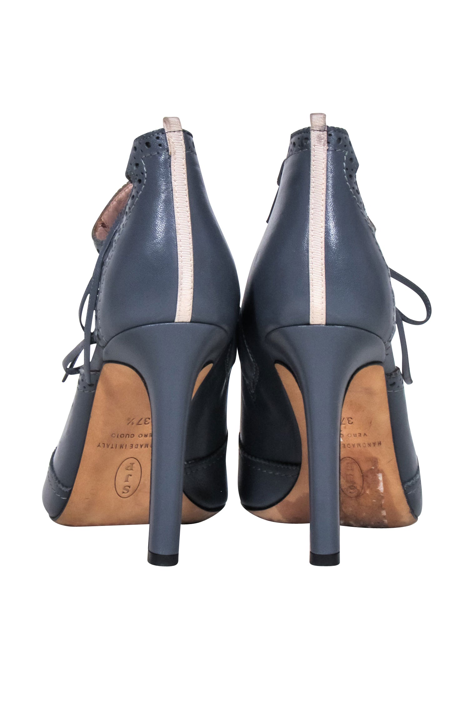 Sarah Jessica Parker Light Blue Leather Caged Side Pumps - Size 7.5 - Turn Heads with Style!