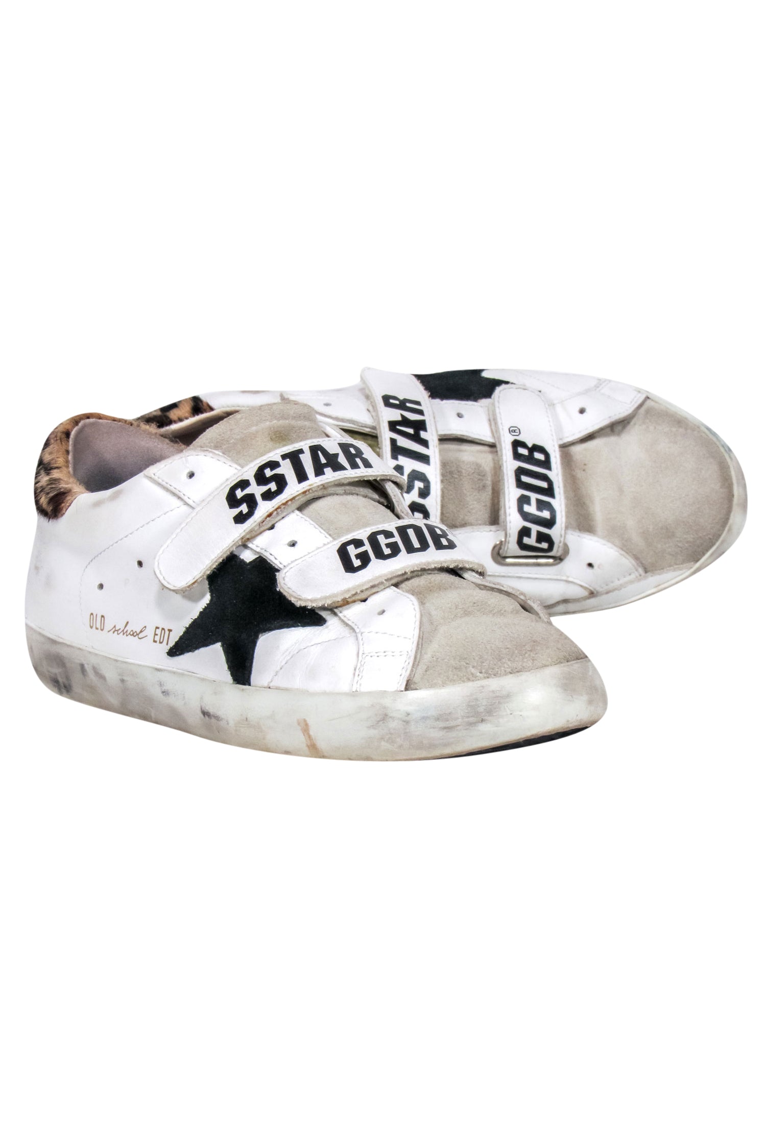 Golden Goose Ivory Leopard Back Old - School Sneakers, Size 8