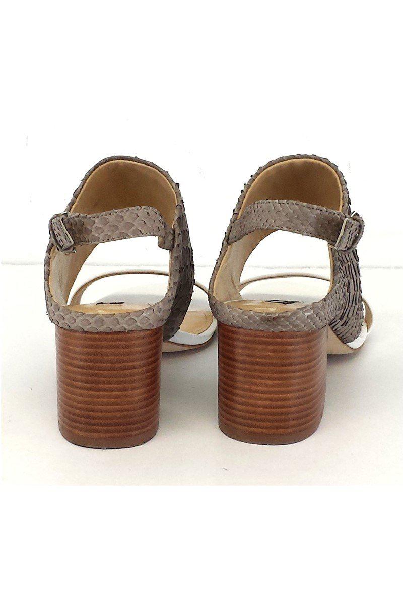 Lafayette 148 - Stunning White & Grey Snakeskin Leather Heels in Size 7