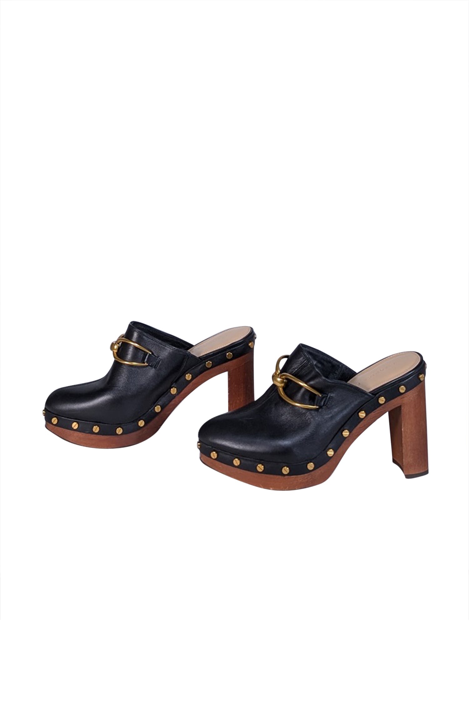 Veronica Beard's Stunning Black Leather Studded Clogs - Size 8.5