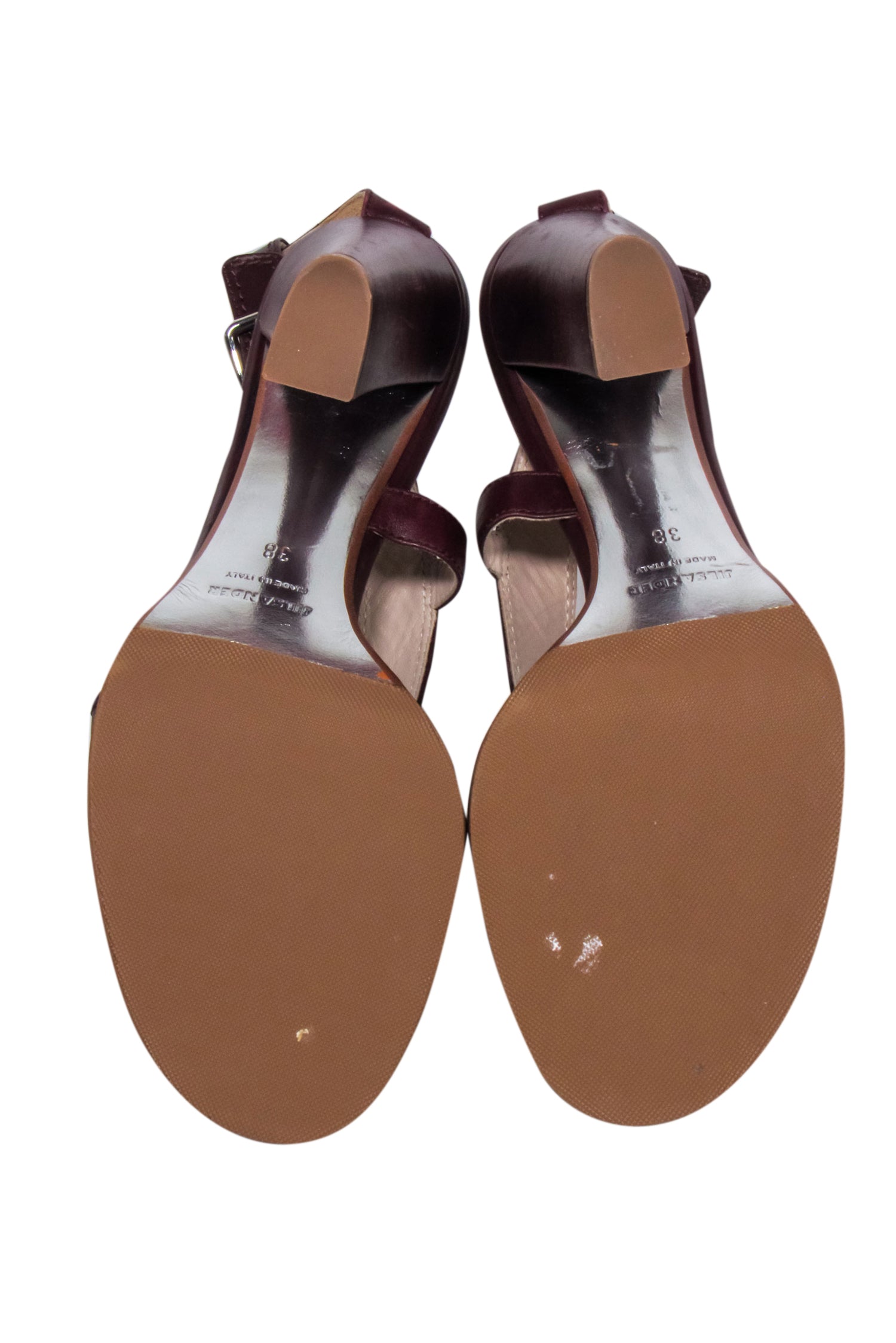 Jil Sander Maroon Strappy Block Heel Sandals - Size 8