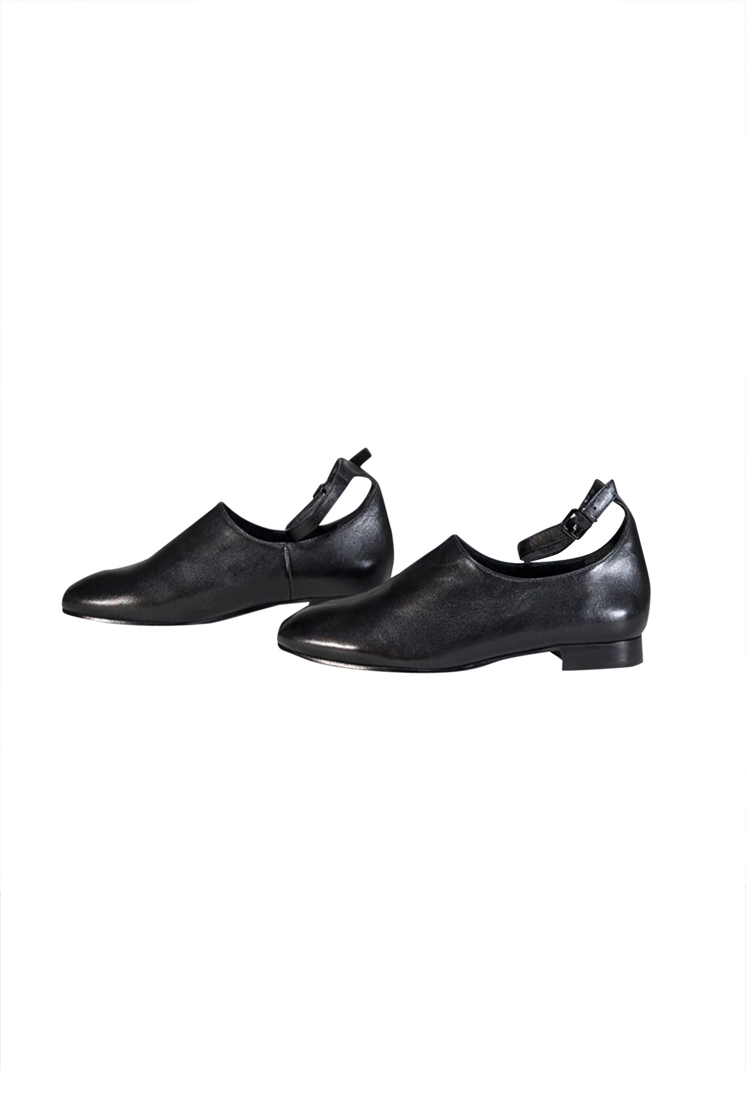 Opening Ceremony Norrah Black Leather Ankle Strap Flats - Size 8