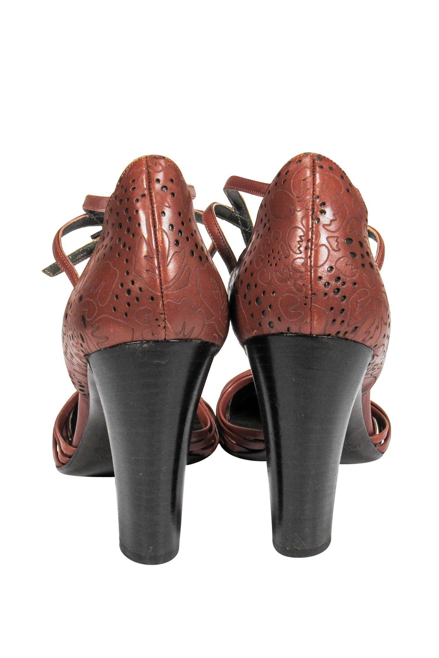 Giorgio Armani Brown Strappy Pumps - Size 8: A Timeless Must-Have