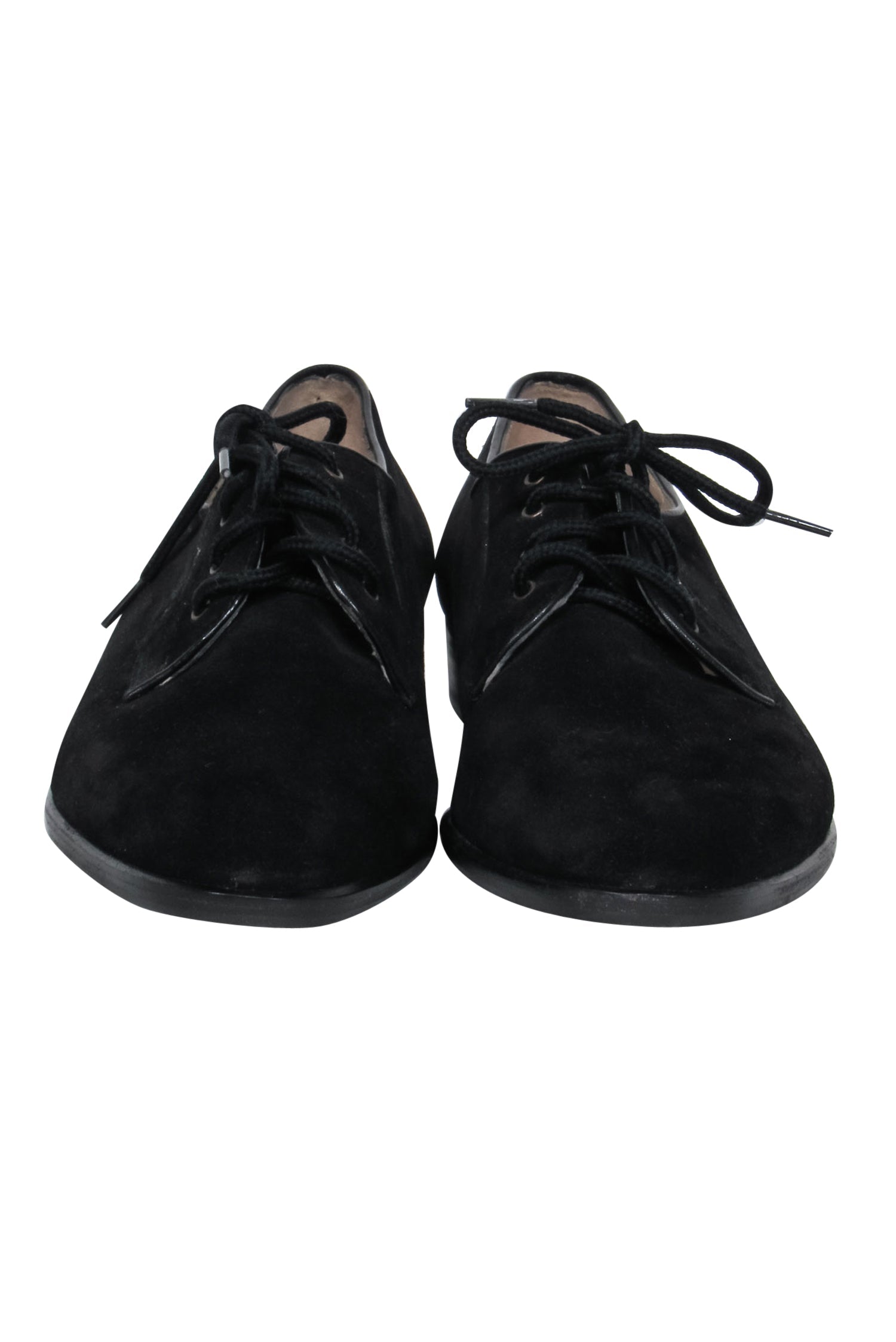 Ferragamo Black Suede Lace-Up Loafers - Size 8.5: A Must-Have for Professional Women!