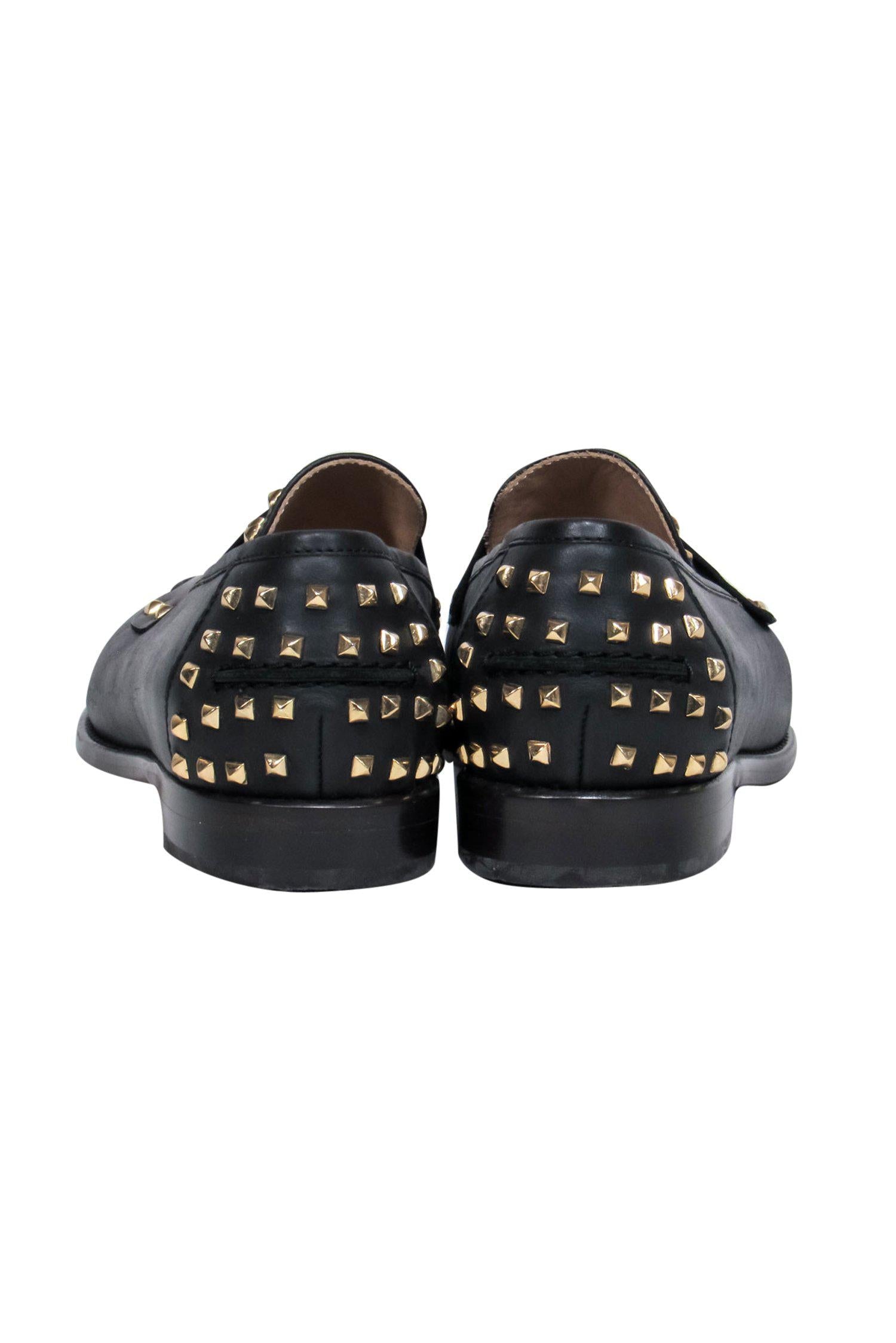 J.Crew Dark Navy Studded Leather Penny Loafers - Size 8: The Perfect Blend of Punk and Professionalism