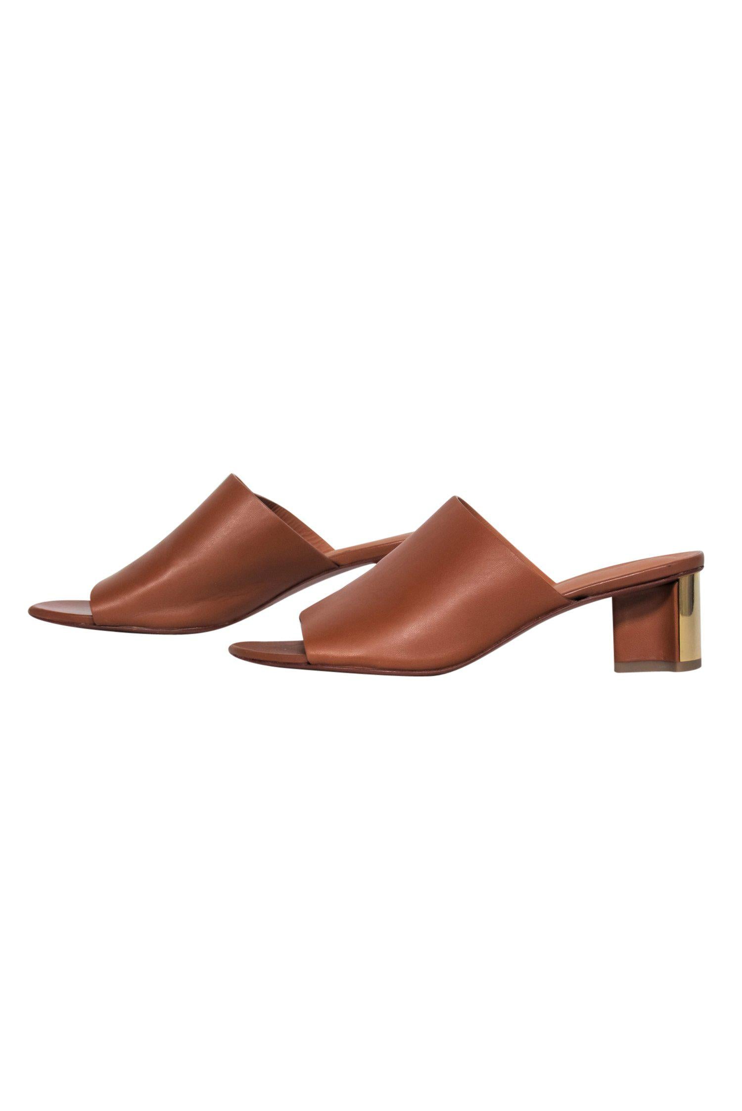 Robert Clergerie Brown Abstract Heel Mule Pumps - Size 8