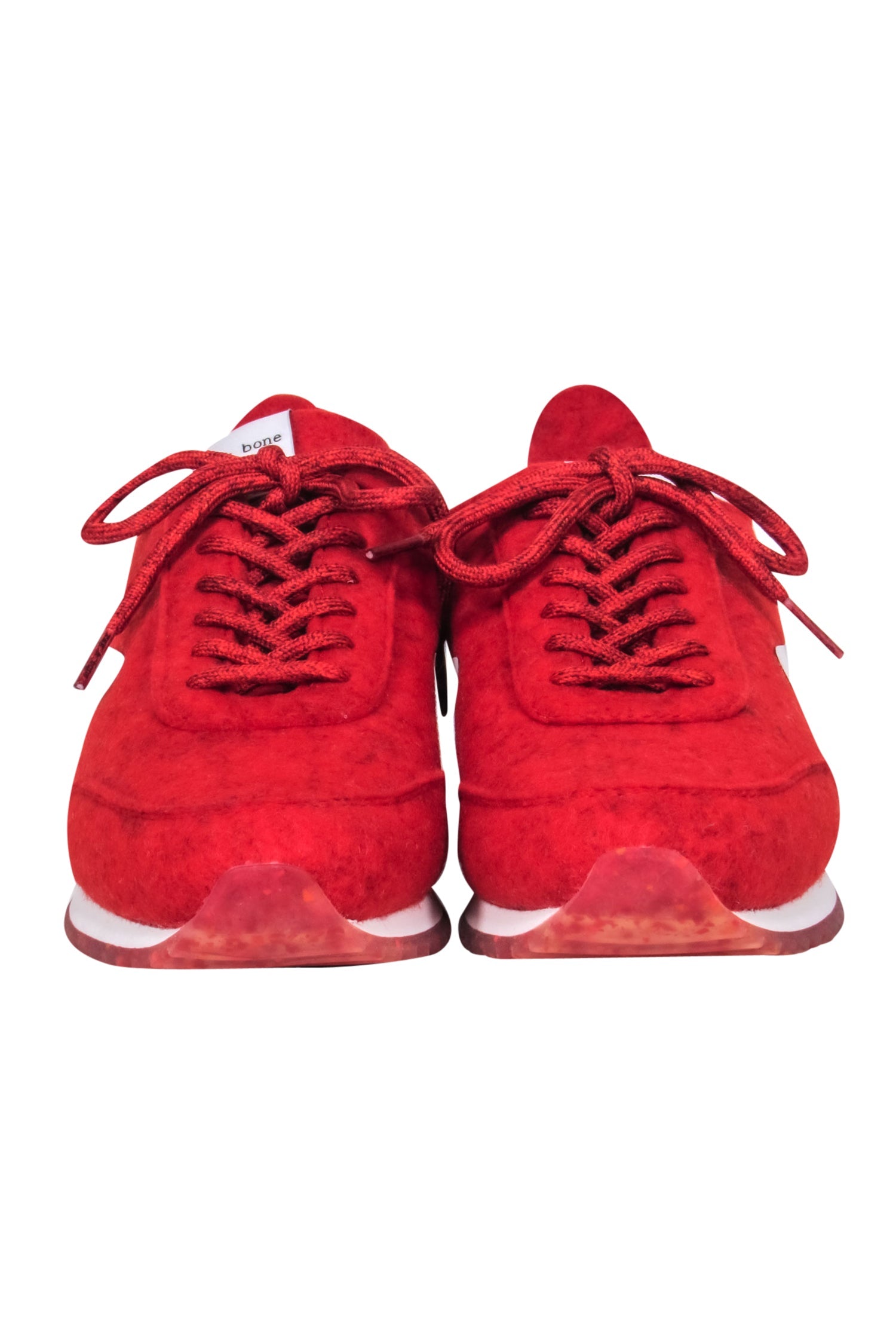 Rag & Bone - Stunning Red Felt Lace - Up Sneakers Size 8.5