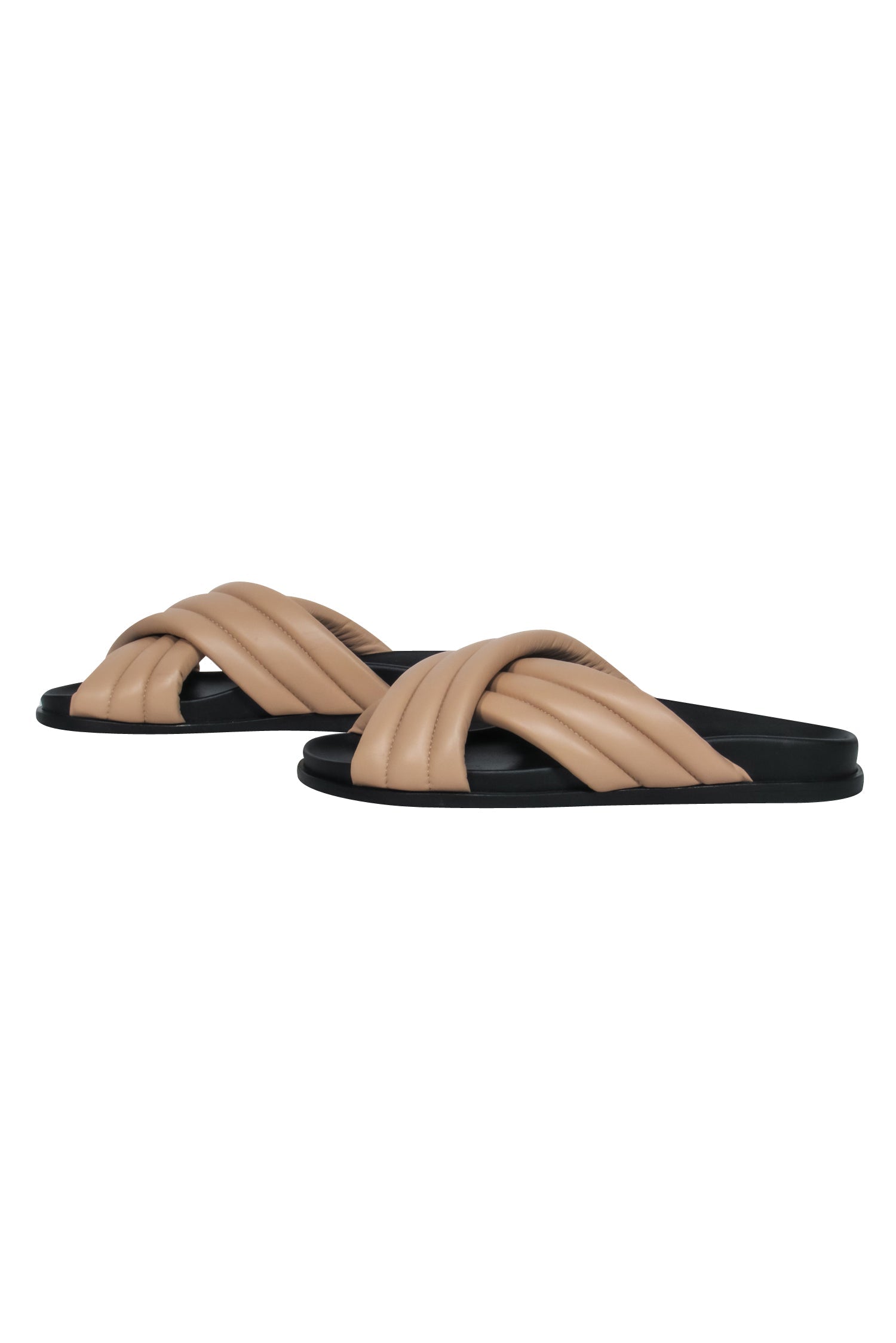 Aquatalia Beige Puffer Slide Sandals - Size 10, Your Dream Vacation Footwear