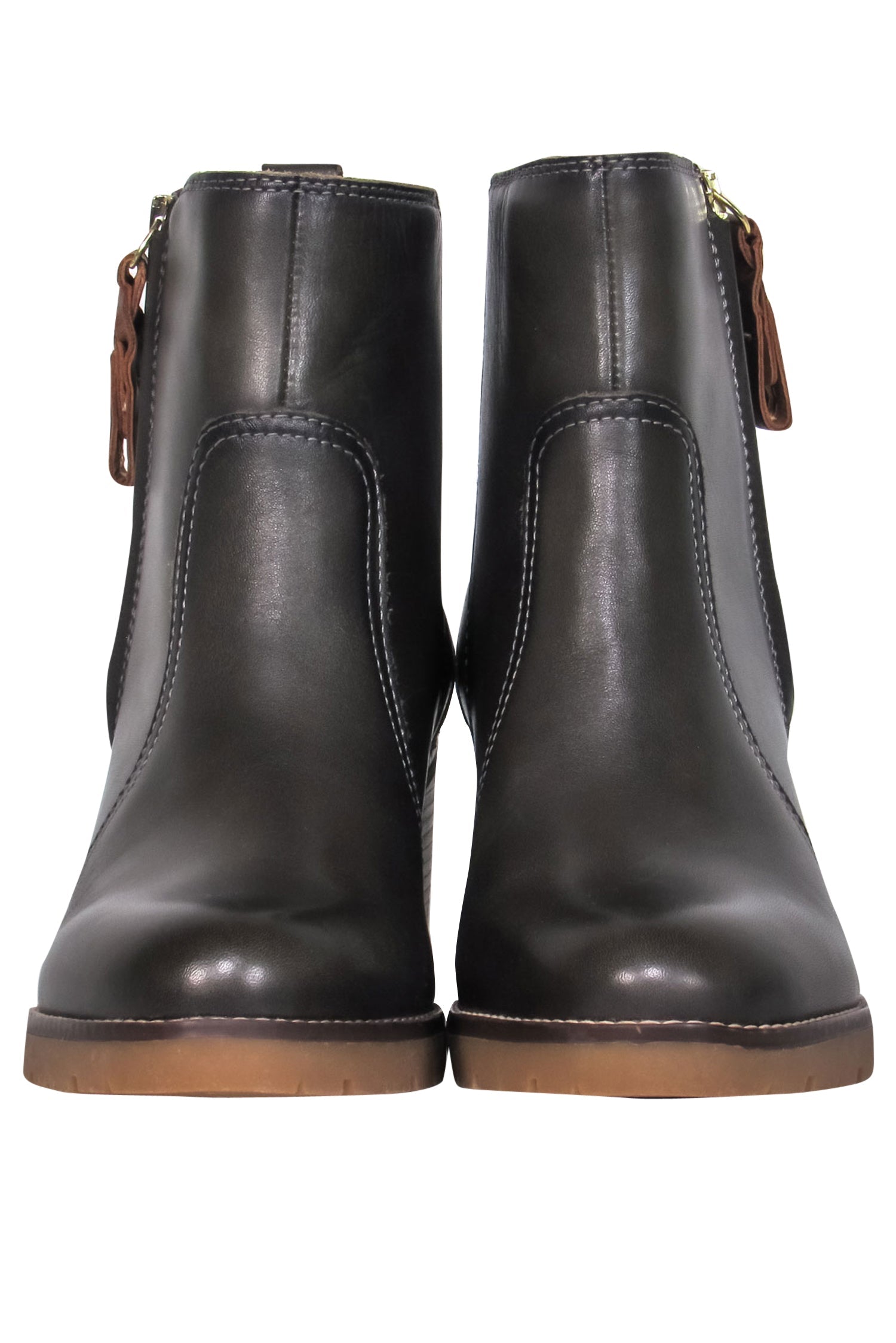 Pikolinos Brown Leather Block Heel Ankle Booties - Size 10 - Fall Fashion Must-Have