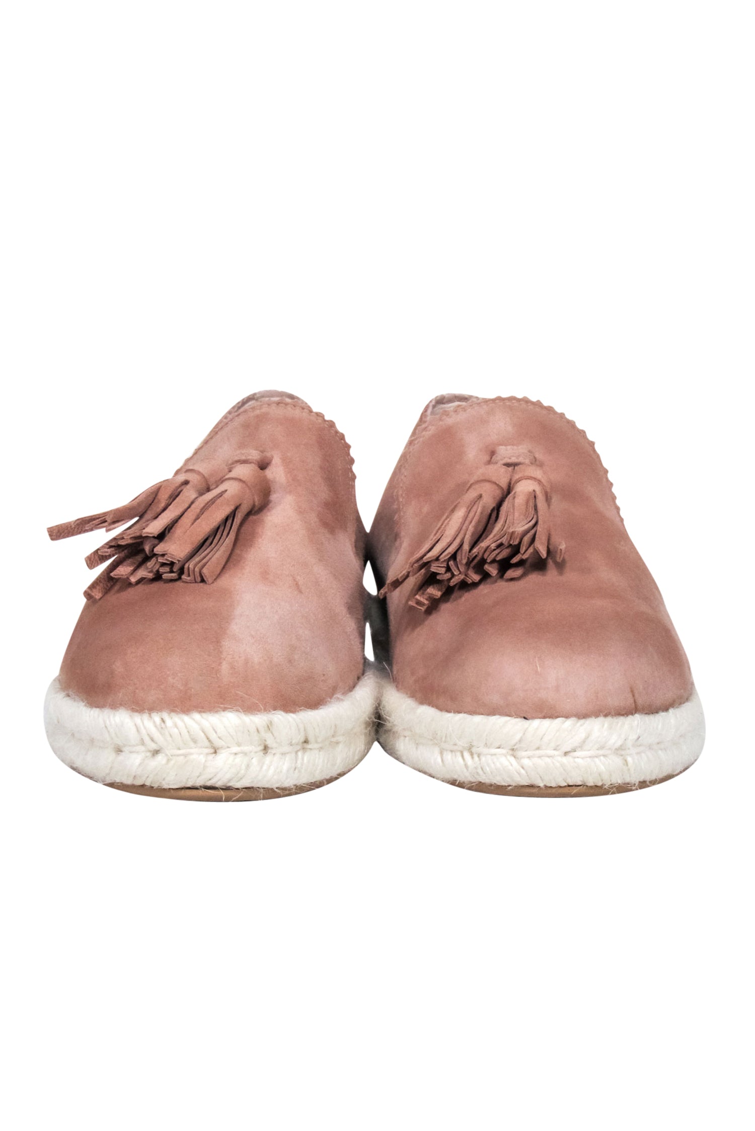 Stuart Weitzman Pink Suede Fringe Flats - Size 7.5: Summer Chic!