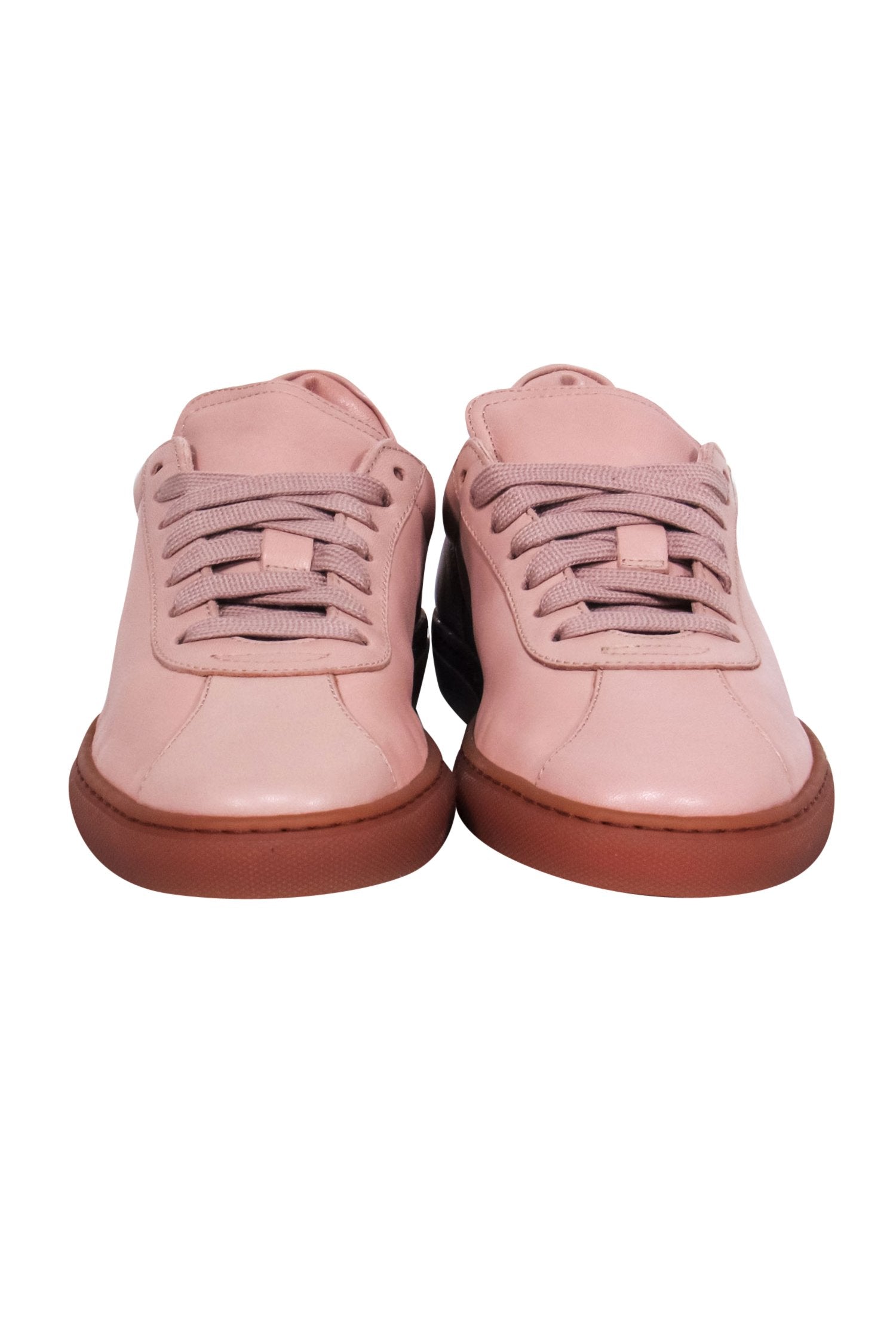 M. Gemi Blush Pink Leather Lace - Up Sneakers for Fashion - Forward Ladies, Size 8