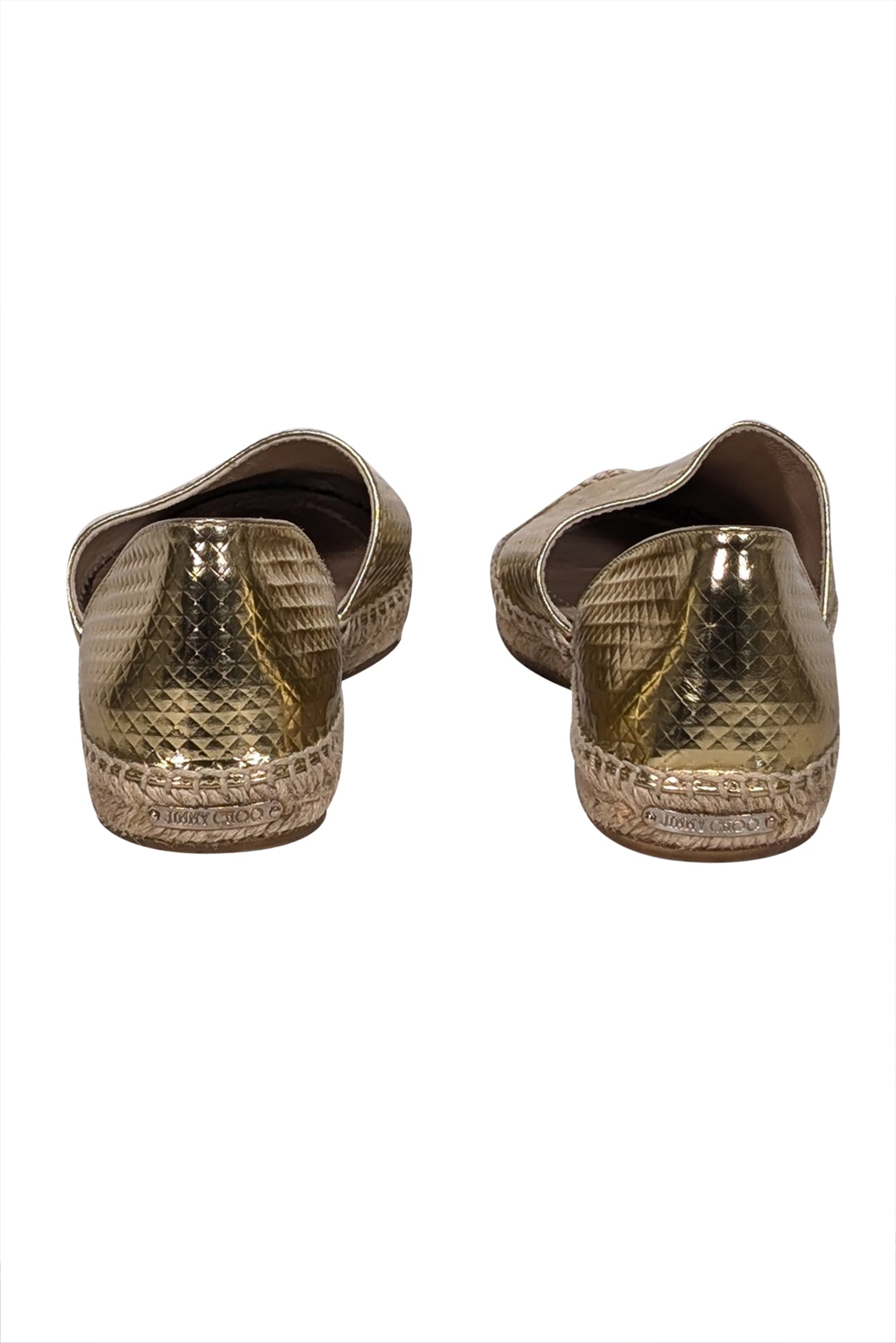 Jimmy Choo Gold Textured Espadrille Flats - Size 7: A Summer Fashion Essential