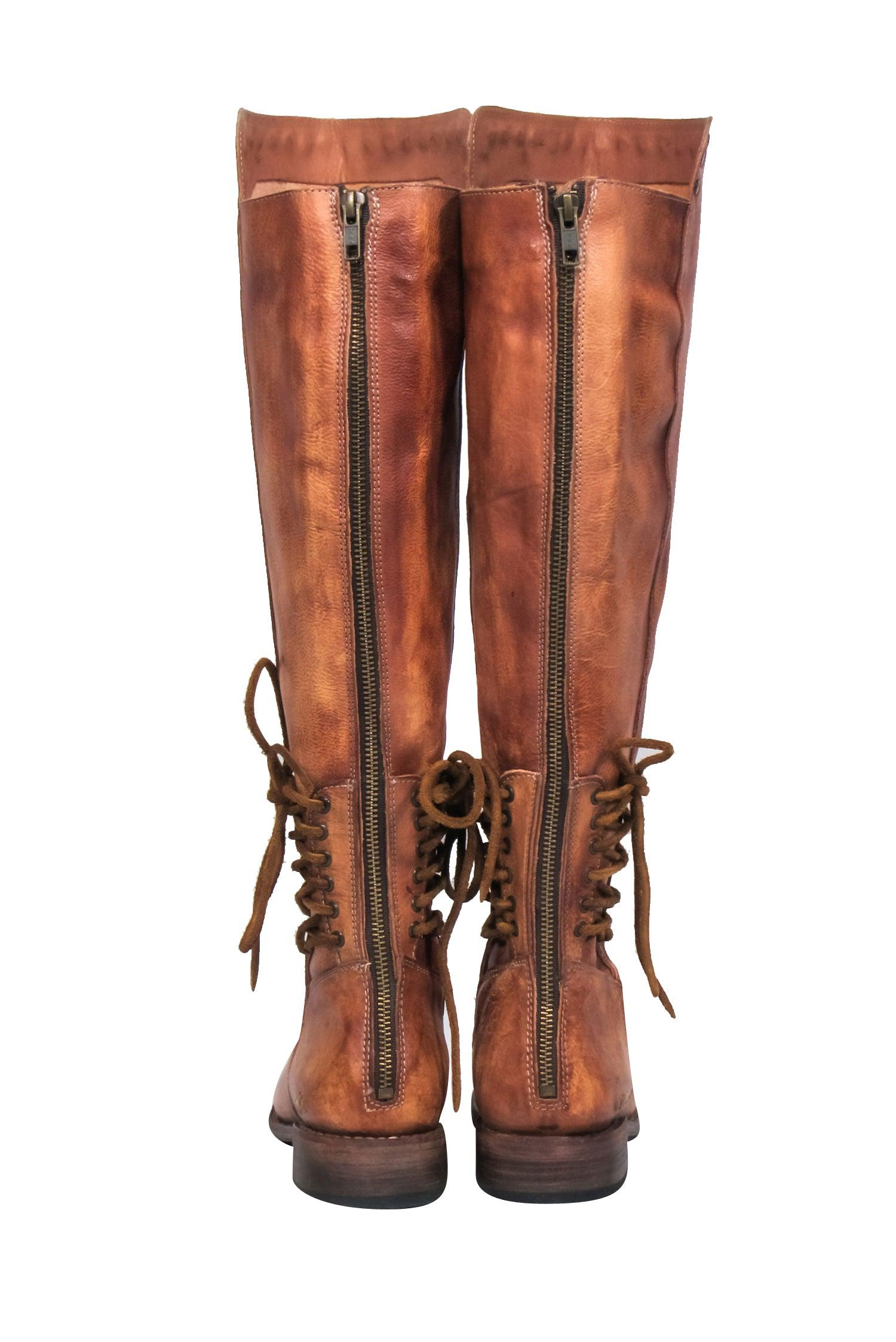 Bed Stu Cognac Tall Leather Lace - Up Boots: Size 8.5, a Must - Have!