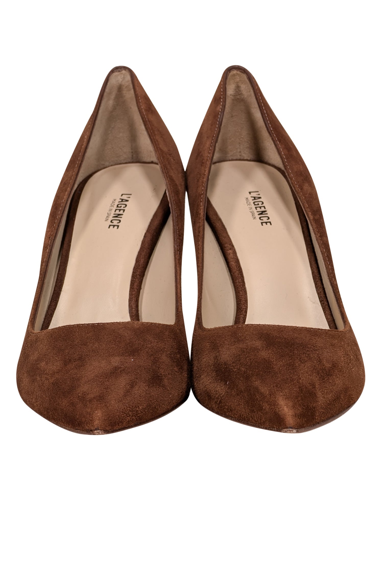 L'Agence Chestnut Tan Suede Pointed Toe Heels - Size 8.5 - Fall Fashion Must-Have