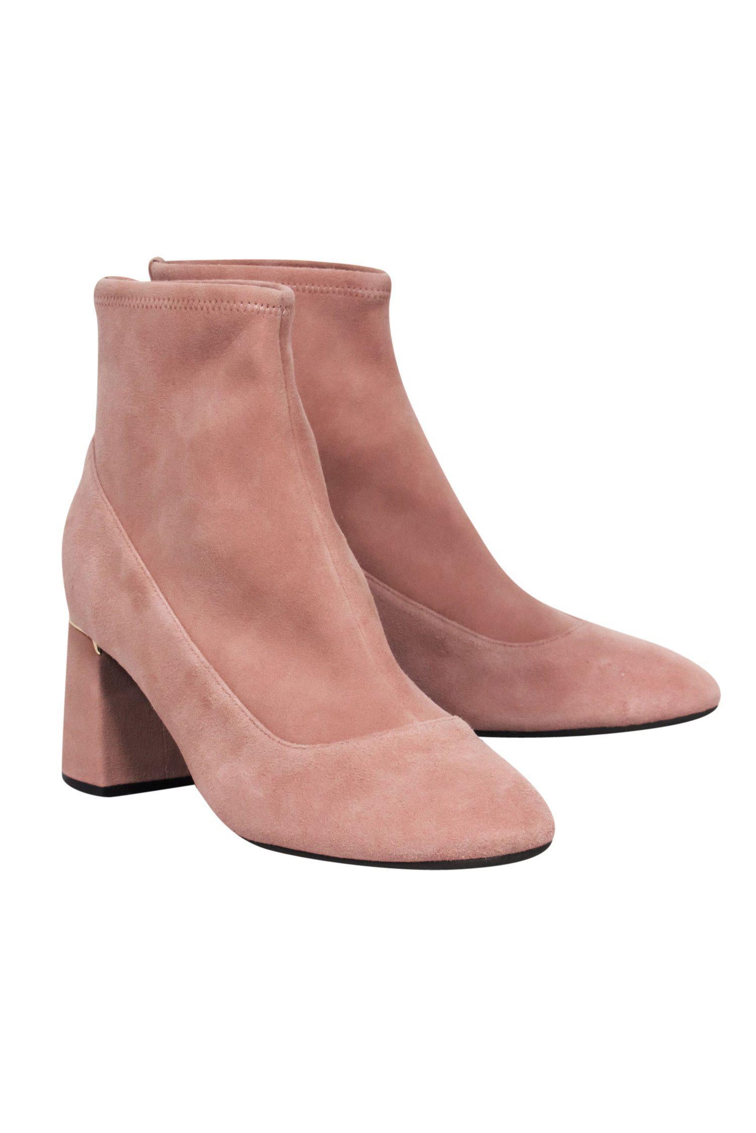 Cole Haan Tan Faux Suede Block Heel Booties - Size 9: A Chic Fall Essential!