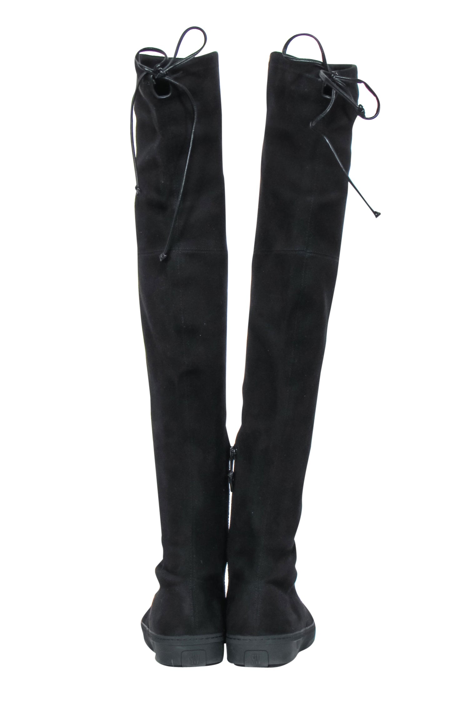 Stuart Weitzman's Playtime Black Suede Over-the-Knee Platform Boots - Size 7