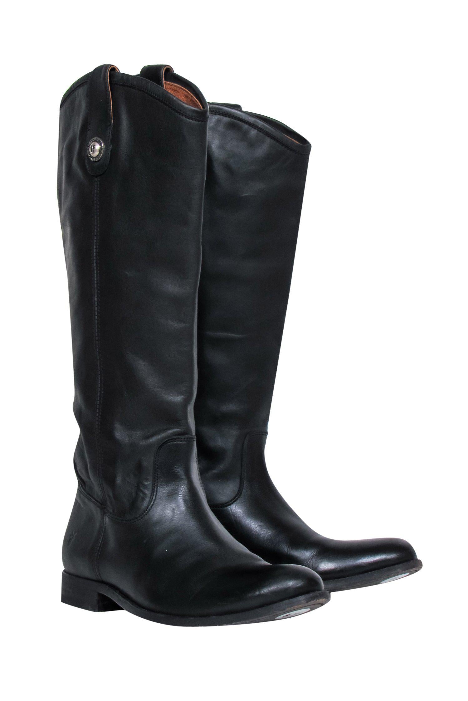 Frye's Stunning Black Leather Knee-High Riding Boots - Size 8.5