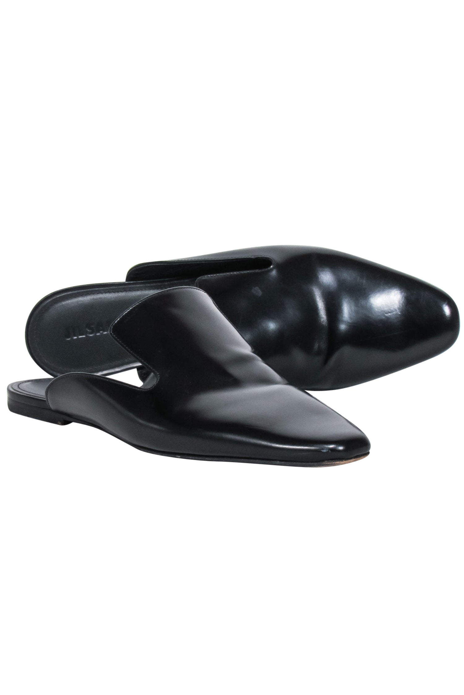 Jil Sander's Stunning Black Leather Mule Flats - Size 10.5