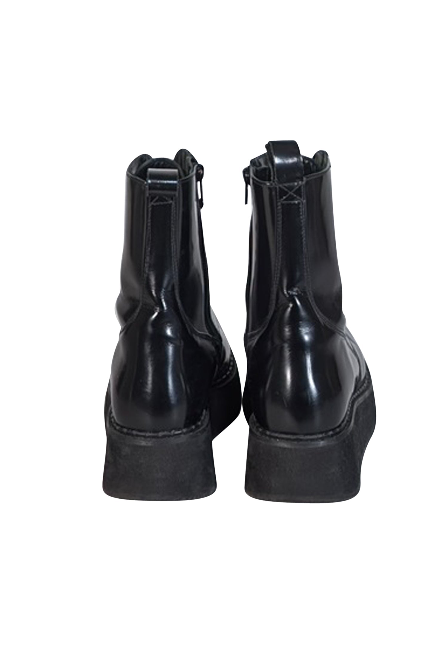 Rachel Comey's Edgy Black Leather Lace - Up Combat Boots, Size 8