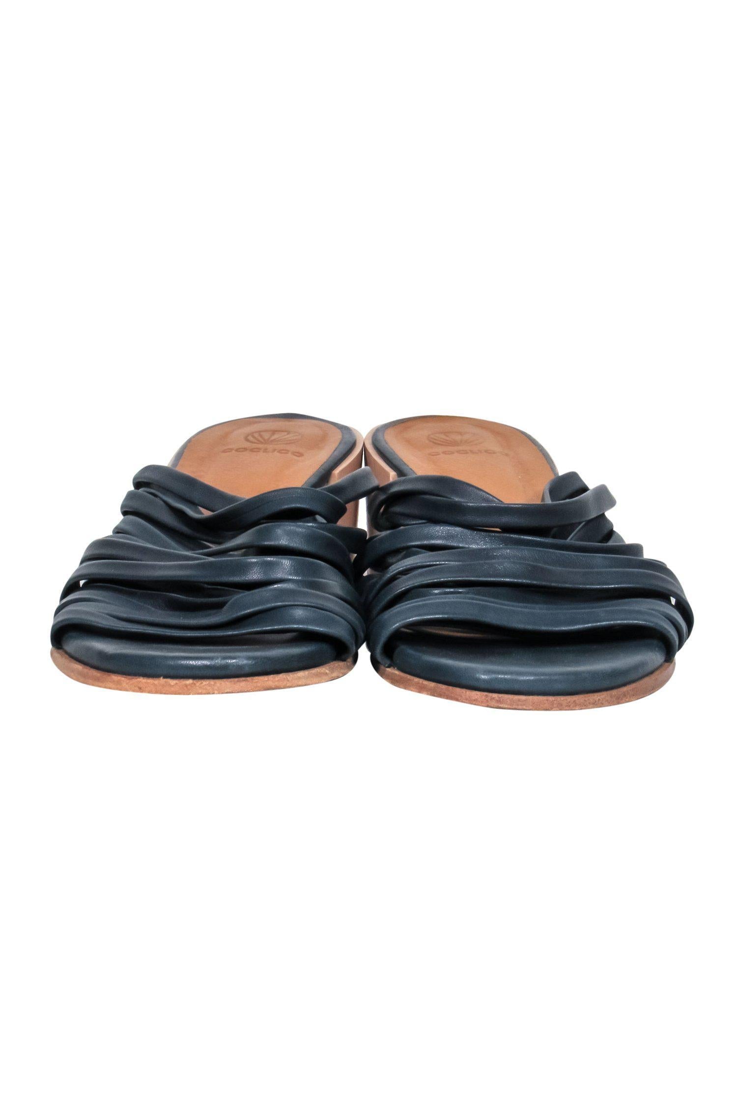 Coclico Dark Teal Leather Strappy Heel Sandals - Size 8.5 - Summer Must-Have!
