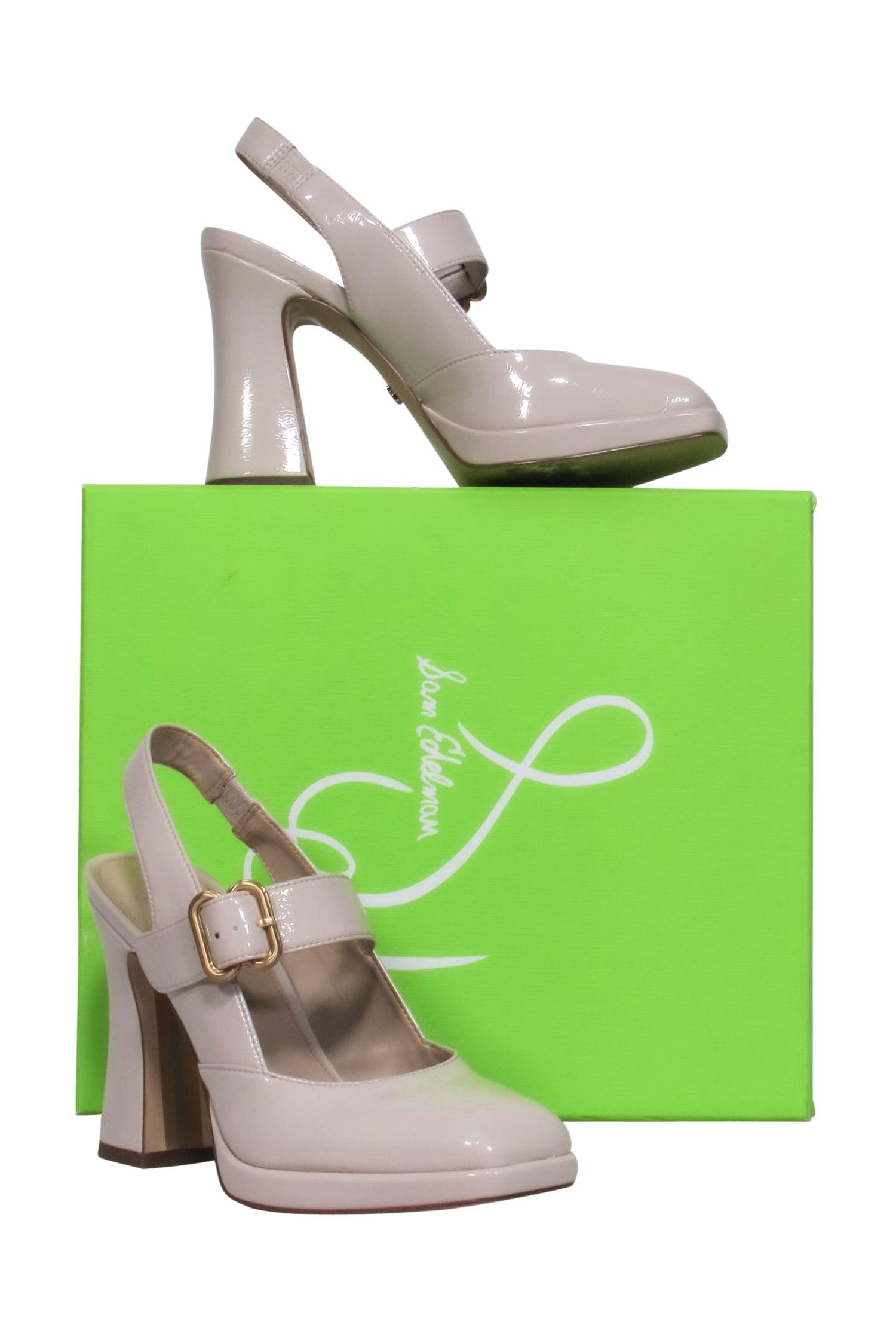 Sam Edelman Blush Pink Patent Leather Jildie Square Toe Slingback Pumps - Size 7