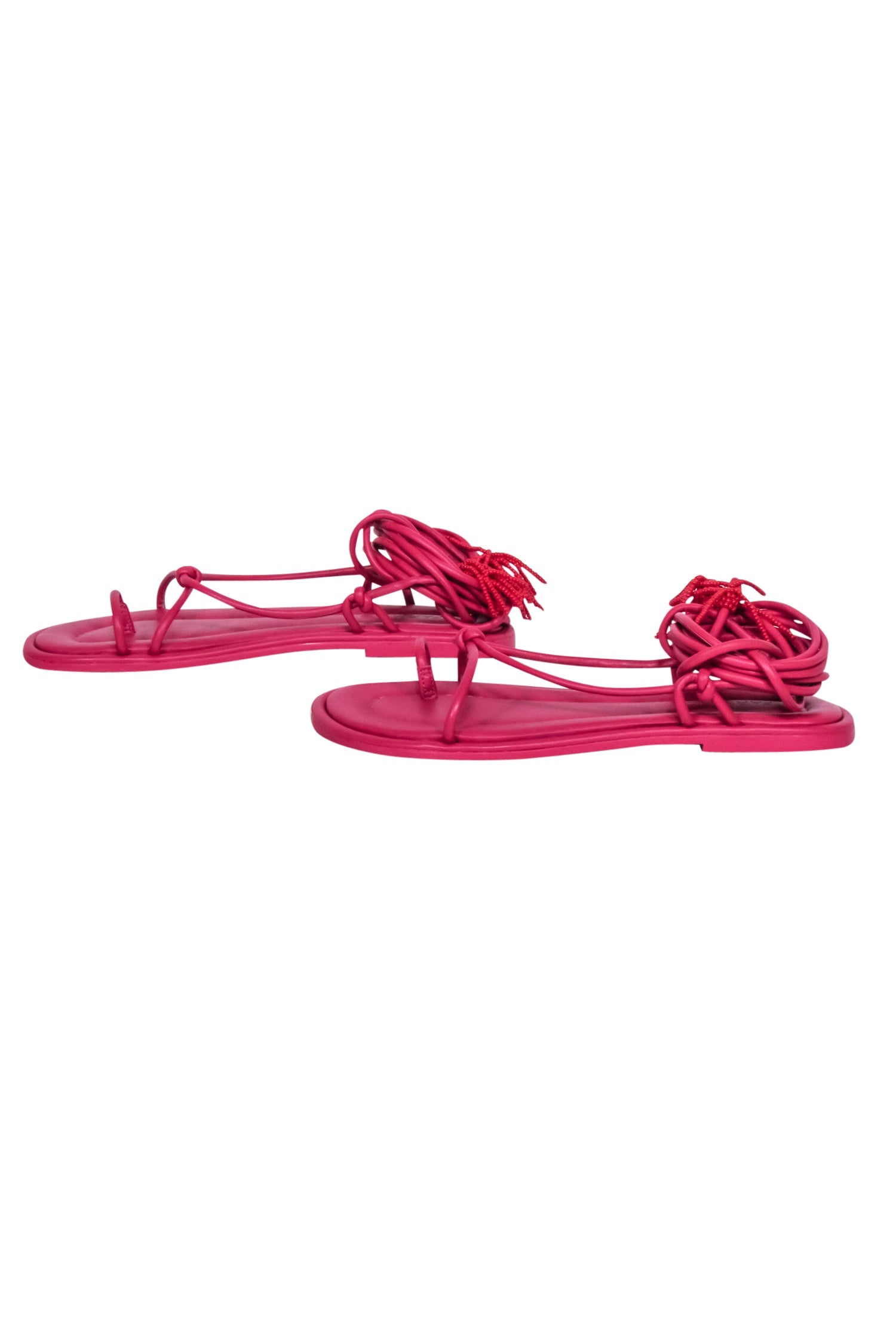 Farm Rio - Stunning Dark Pink Lace Up Ankle Tie Sandals in Size 6