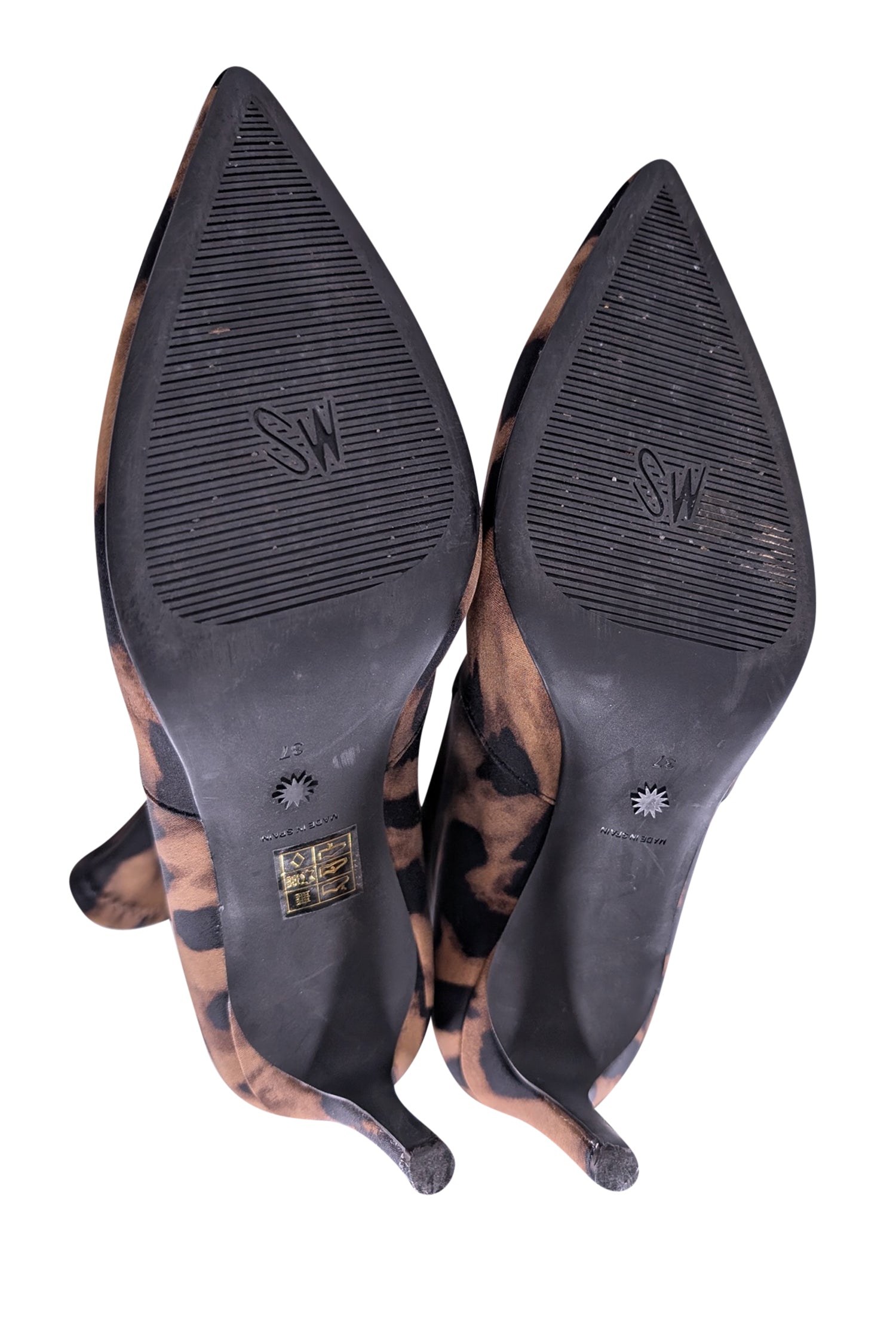 Stuart Weitzman Tan & Black Leopard Print Short Boots - Size 7 - Fashion for Fall!