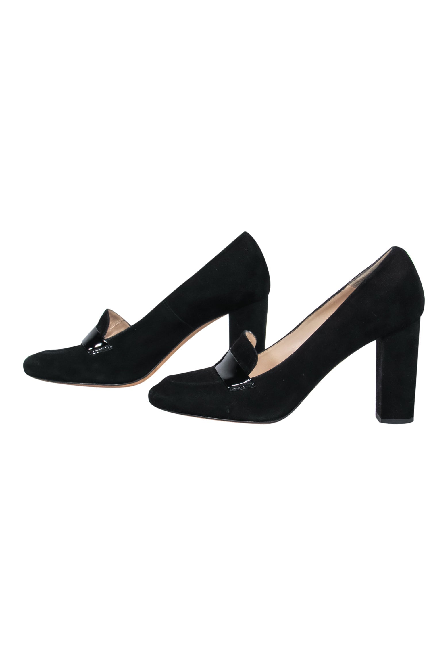 L.K. Bennett Black Suede Loafer-Style Block Heel Pumps - Size 7.5 - Elevate Your Look!