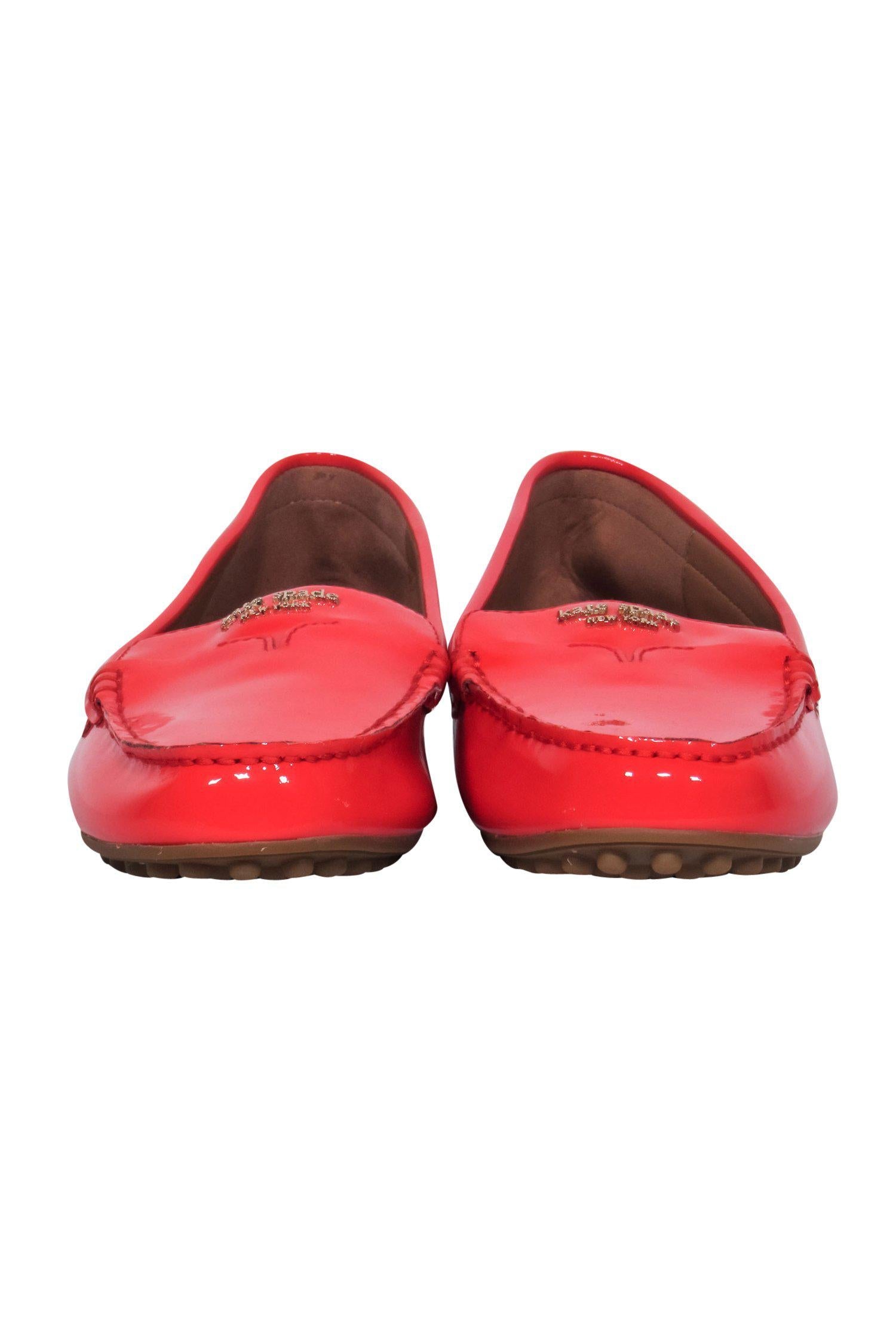 Kate Spade's Stunning Bright Red Patent Leather Deck Loafers - Size 8.5
