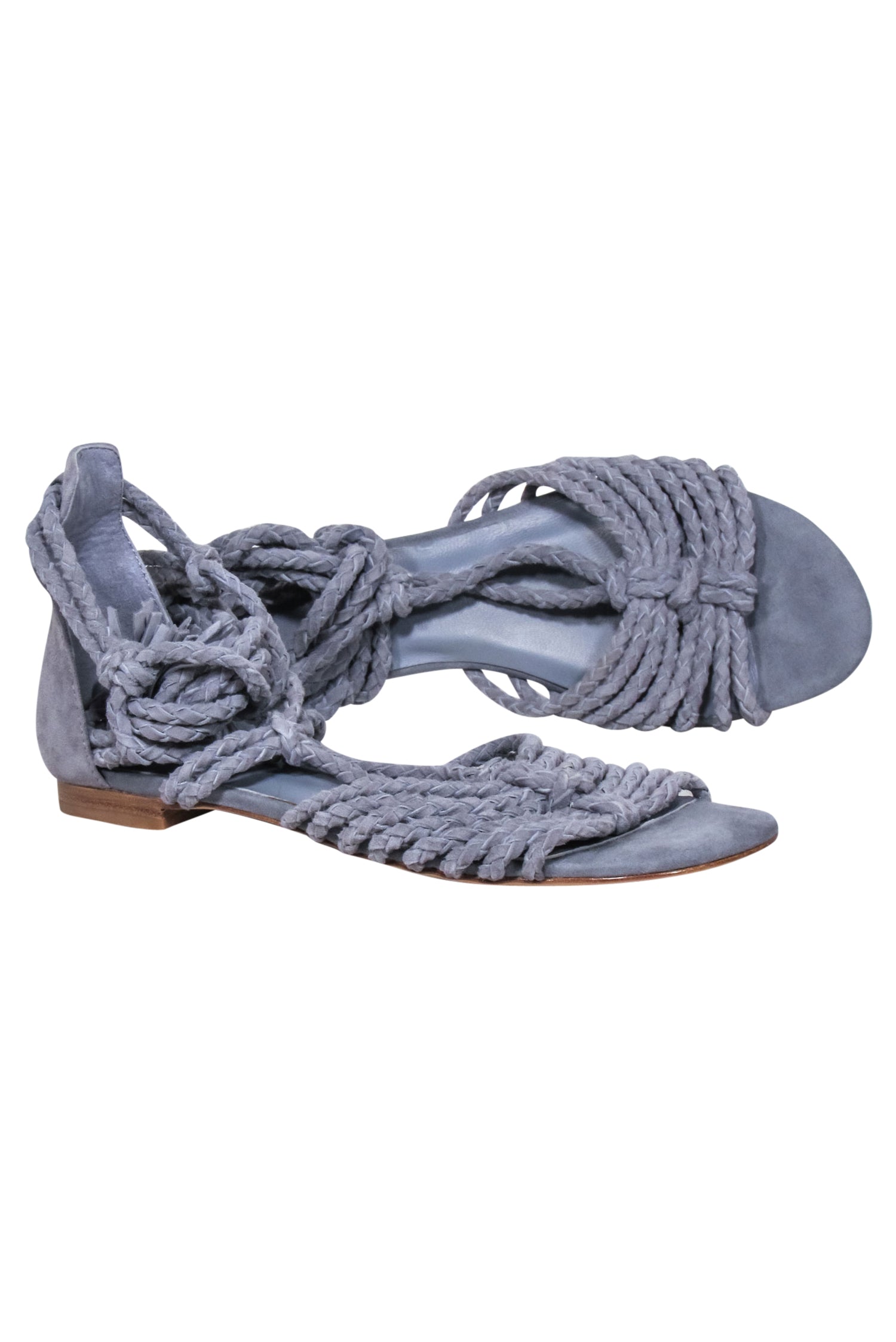 Joie - Stylish Blue Suede Gladiator Wrap - Around Sandals, Size 7.5