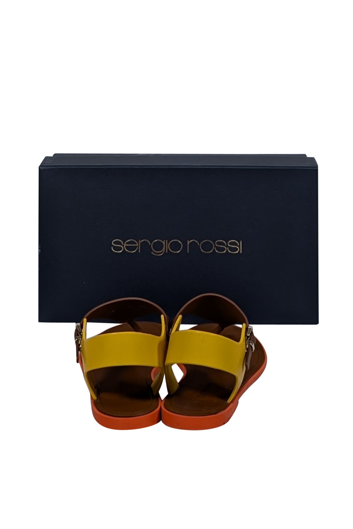 Sergio Rossi - Stunning Tan, Yellow & Orange Strappy Sandals in Size 8