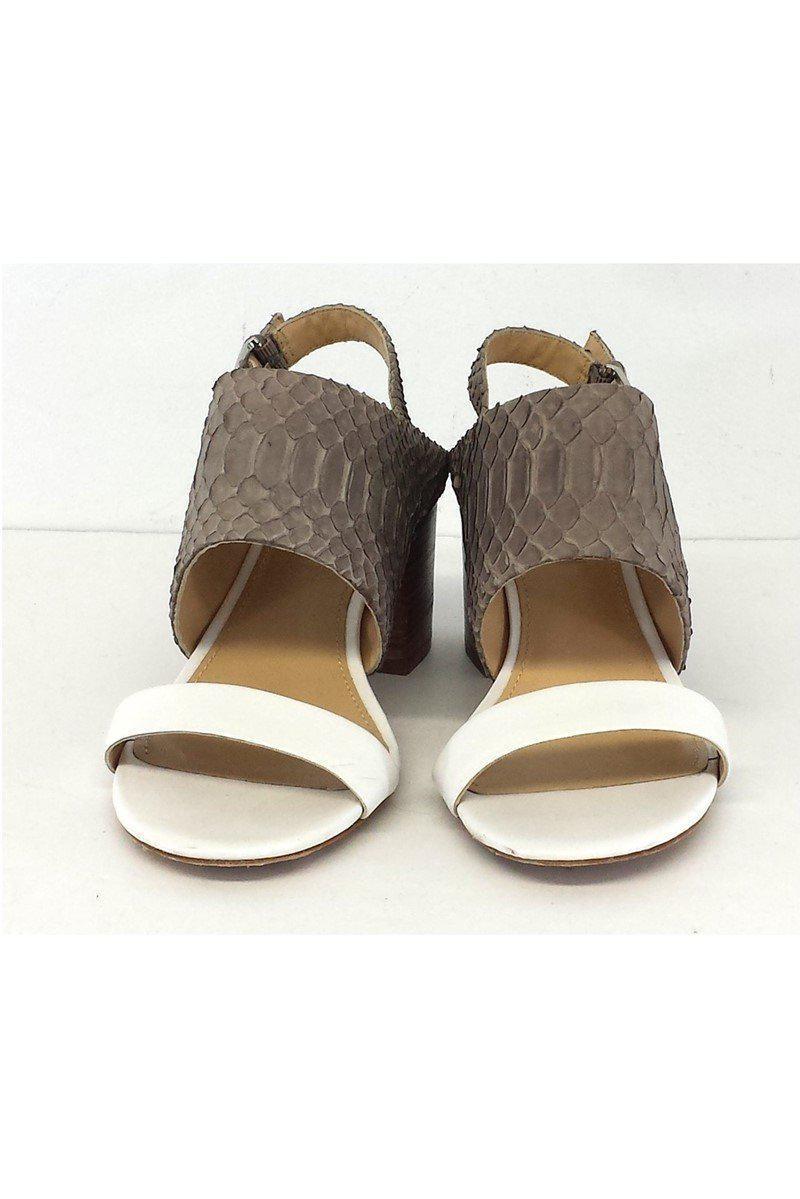 Lafayette 148 - Stunning White & Grey Snakeskin Leather Heels in Size 7