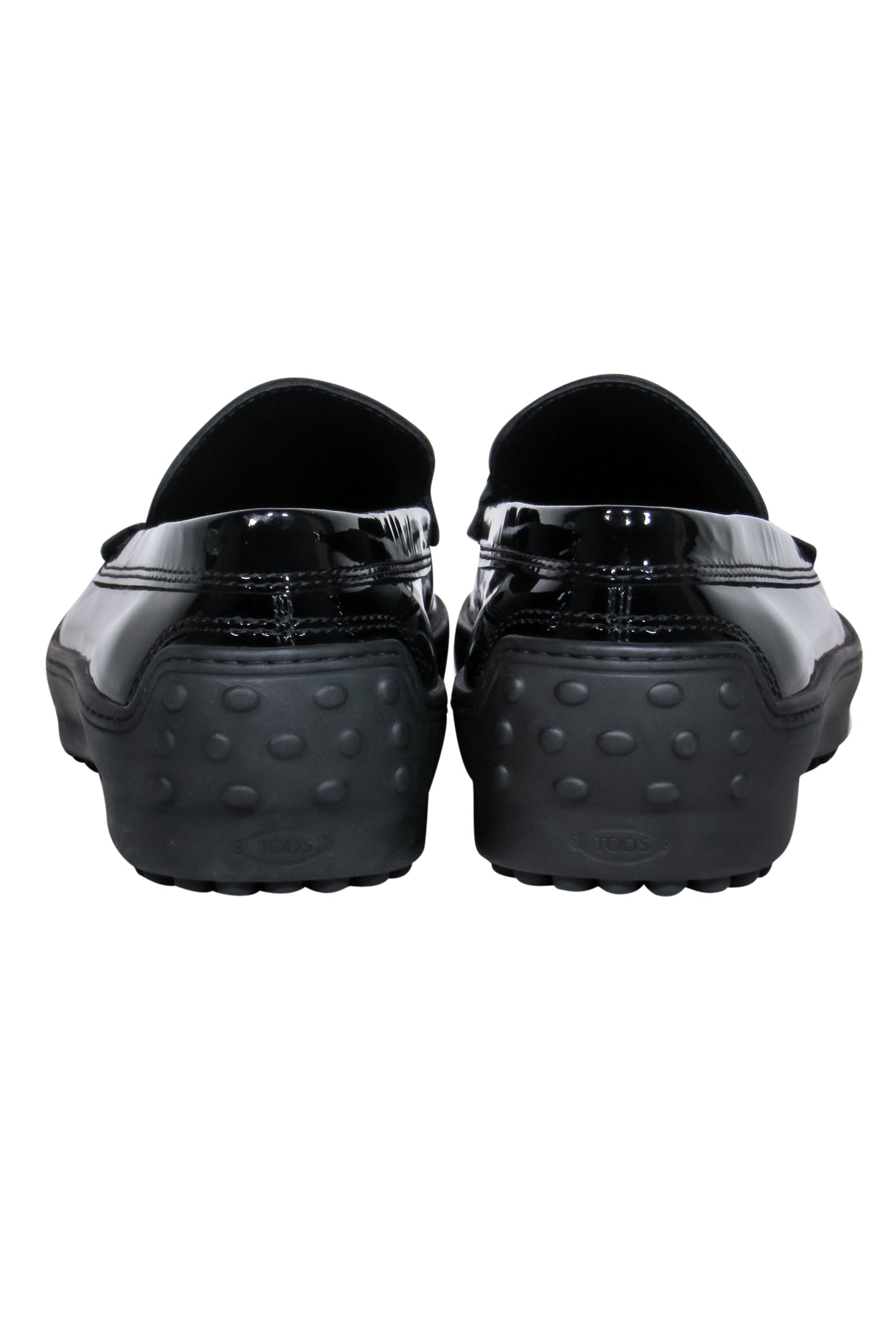 Tod's Stylish Black Patent Leather Loafers - Size 8