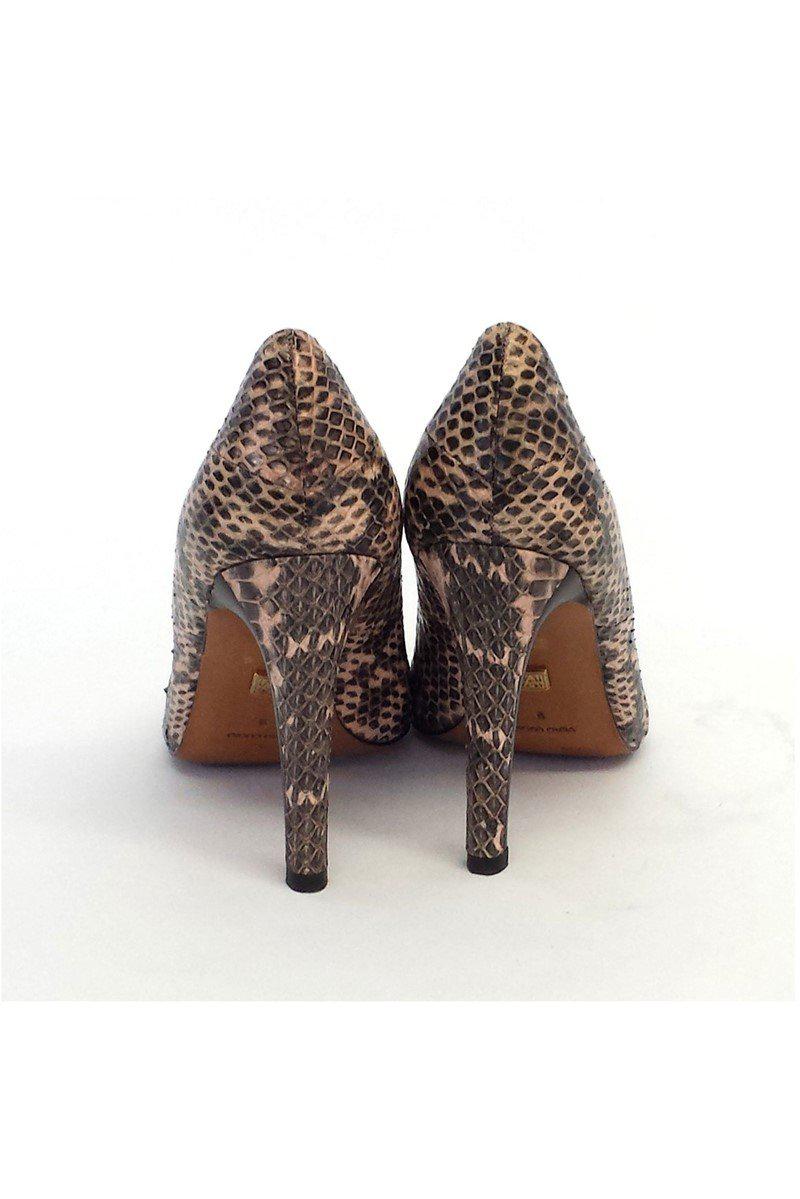 Pour La Victoire - Stunning Beige & Black Snakeskin Print Pumps in Size 9